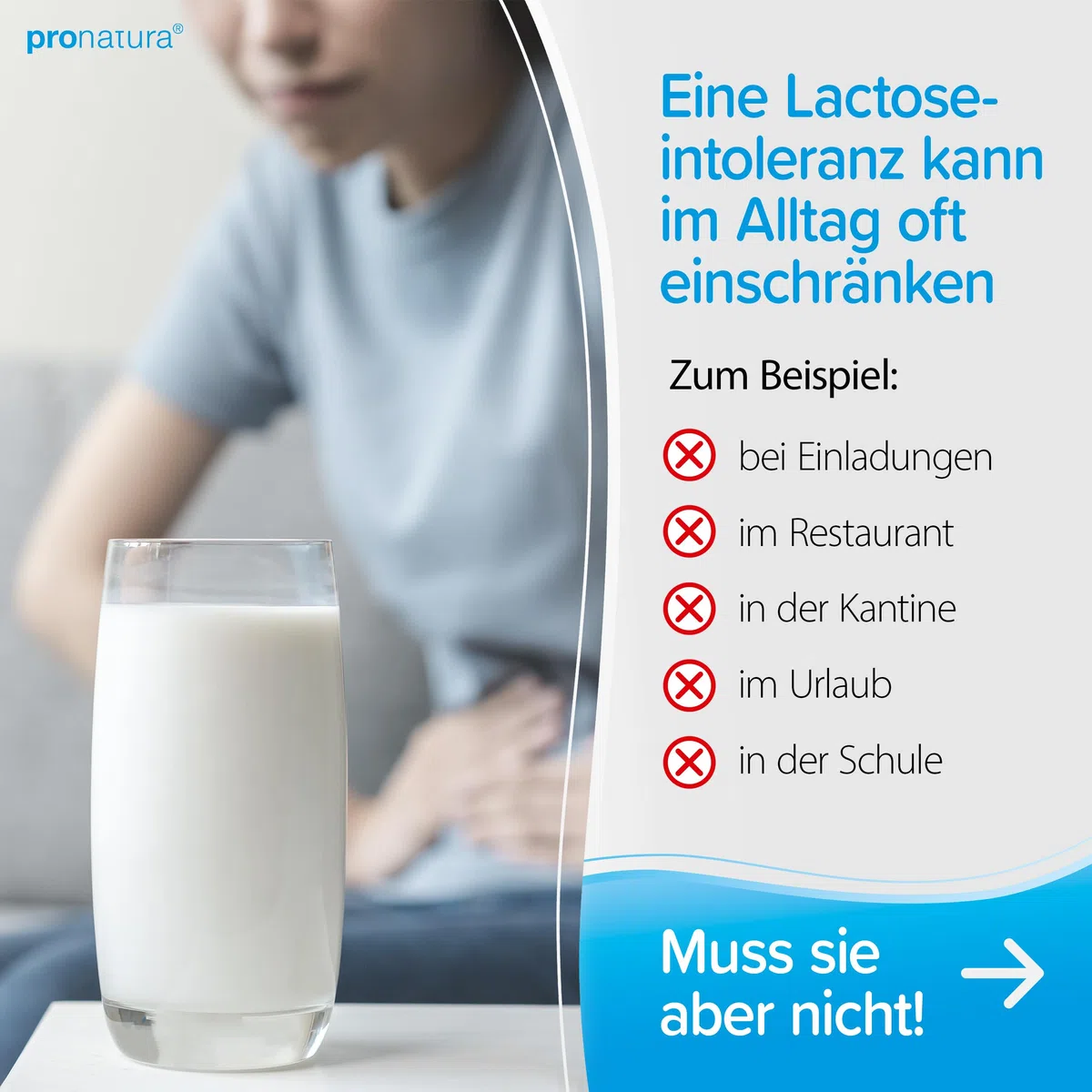 pro natura Lactrase 6000 – 2x120 Lactase Tabletten bei Lactose-Intoleranz, für den unbeschwerten Genuss von Milch und Milchprodukten