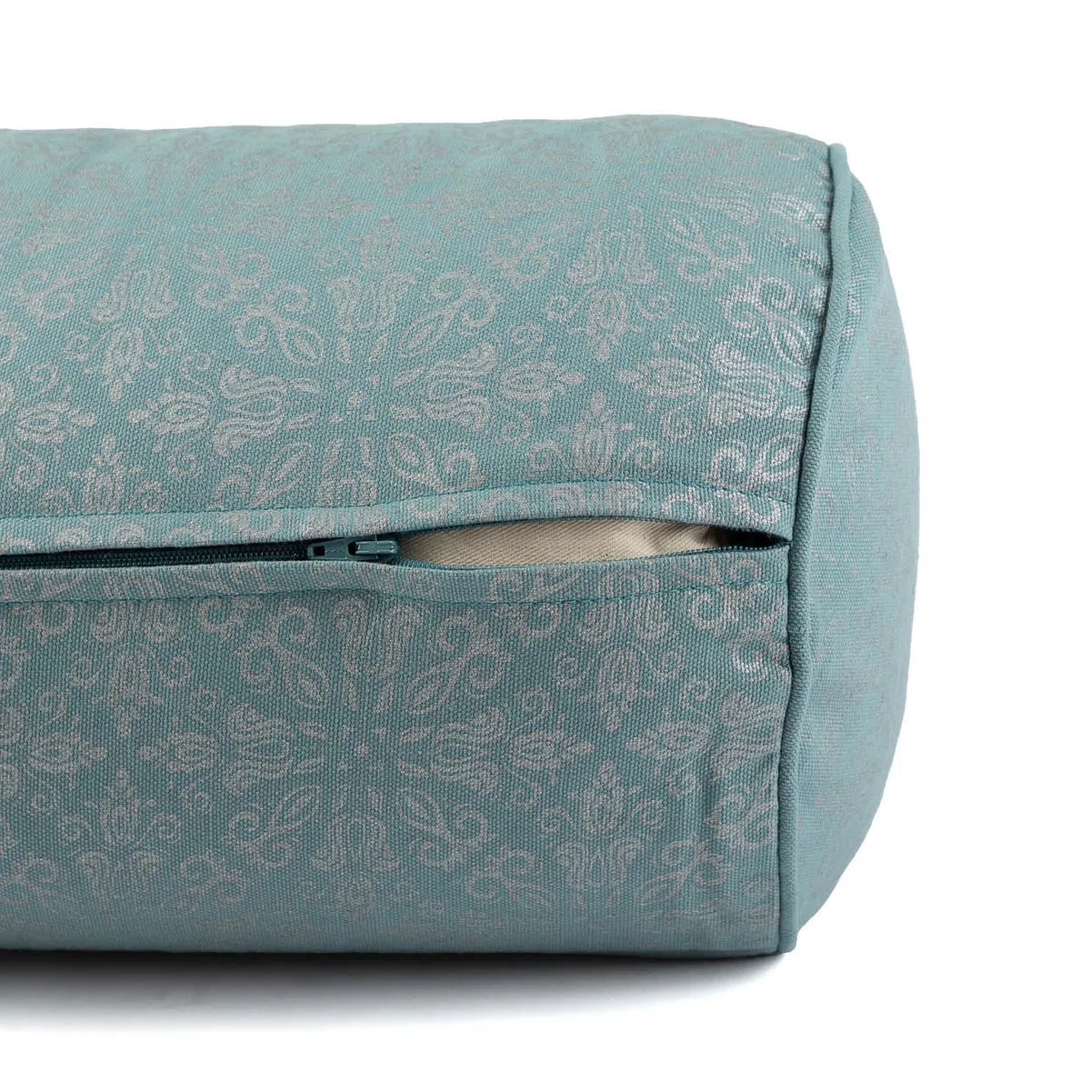 Bodhi Yoga Bolster Ø 23 cm | Maharaja Collection | Abnehmbarer & Waschbarer Bezug aus 100% Baumwoll | Yogarolle mit Bio-Dinkelfüllung | Yogakissen für Restorative & Yin Yoga