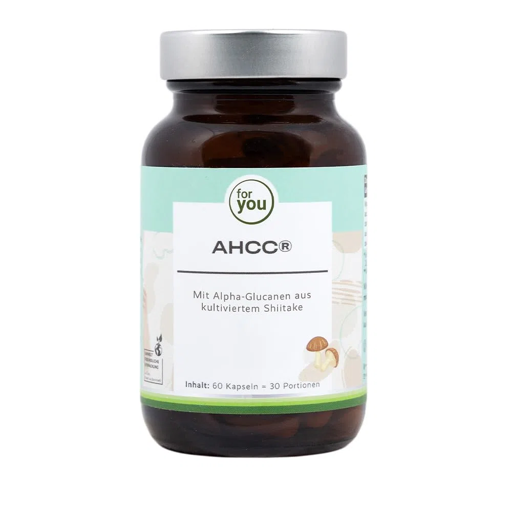 for you AHCC Kapseln 60 Stück – kultivierter Extrakt aus Shiitake Pilz mit Alpha-Glucanen | 1.000 mg pro Tagesdosis | fermentierter Pilzextrakt | Nahrungsergänzungsmittel