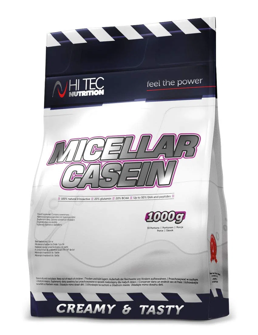 Micellar Casein Proteinpulver 1000g Plätzchen - Cremiger Eiweißshake & Casein Pulver - Langsam verdaulich für Muskelaufbau, Diät & Regeneration - Hi Tec Nutrition