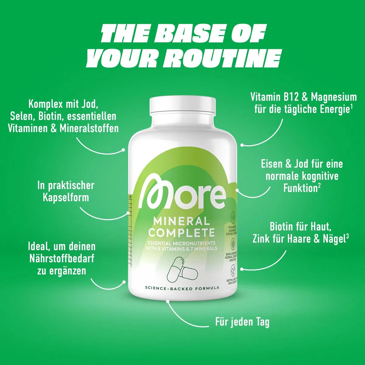 More Mineral Complete V4, 150 Kapseln | mit Vitaminen und Mineralstoffen, vegan, made in Germany