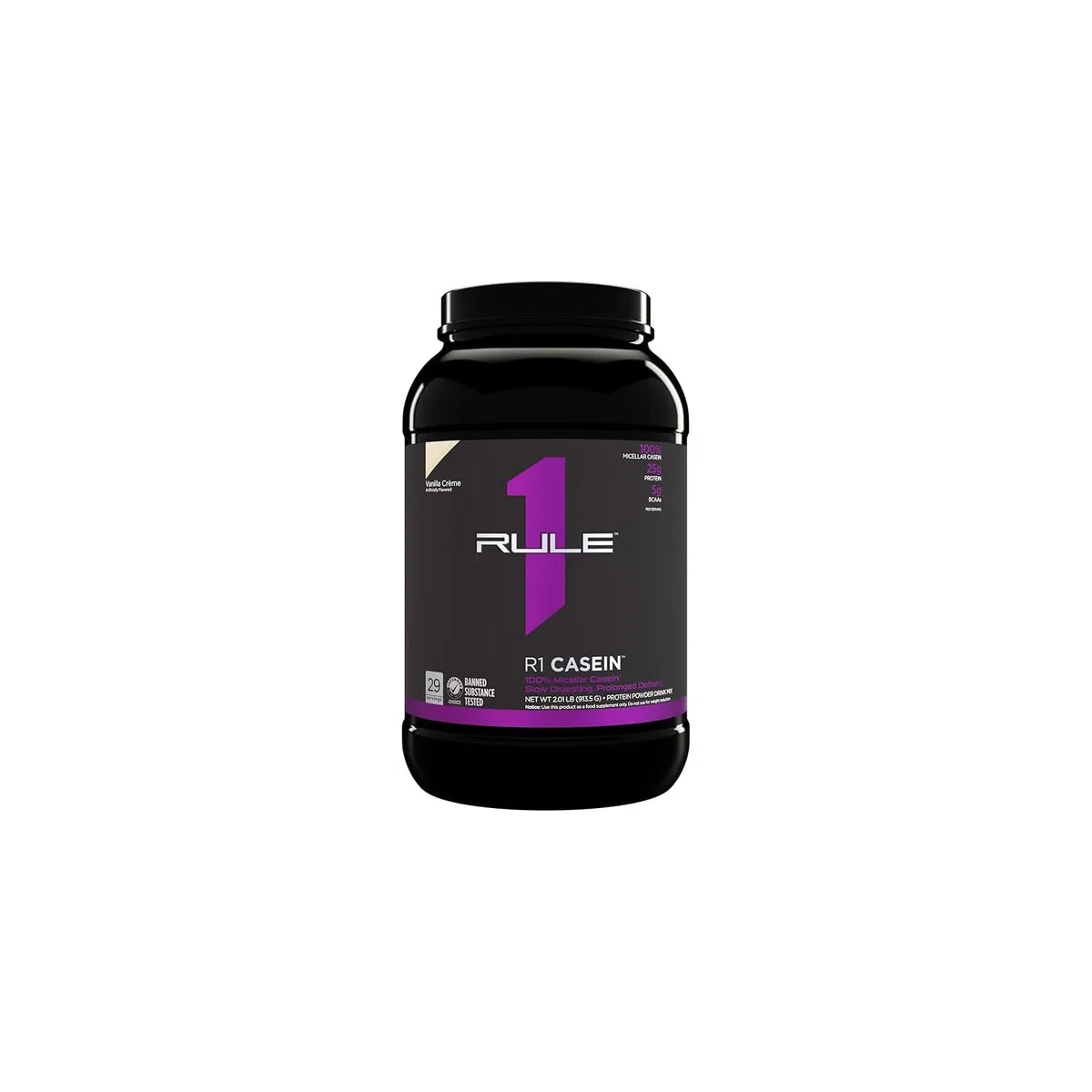 Rule1 R1 Casein Protein (2lbs) Vanilla Crème Ohne Pfand, 908 g