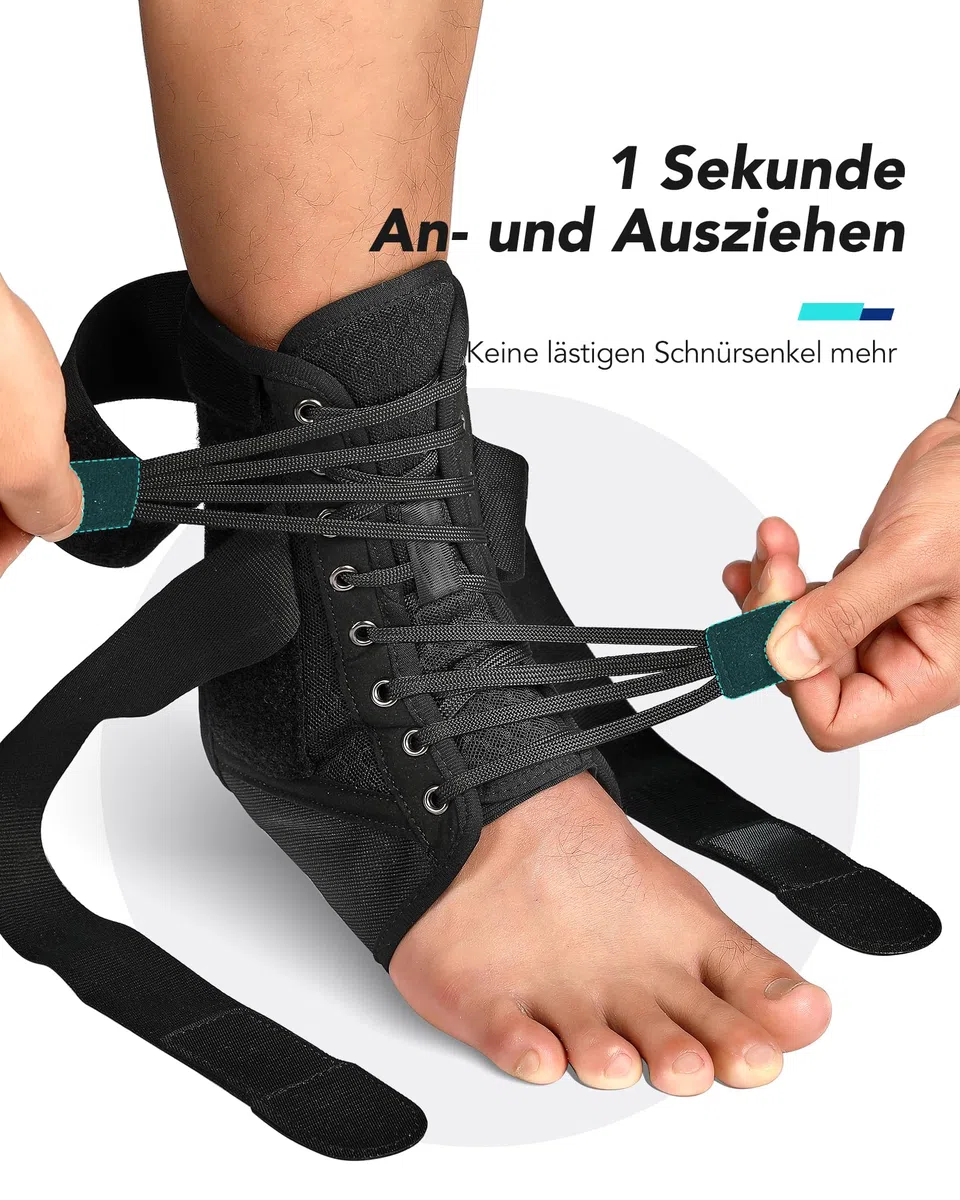 Fitomo Sprunggelenkbandage, Einstellbares Fußbandage mit Abnehmbarem Stabilisator, Fußbandage für Plantarfasziitis, Arthritis, ACL, Gelenkschmerzen, Fersensporn, Sport, 1 Stück