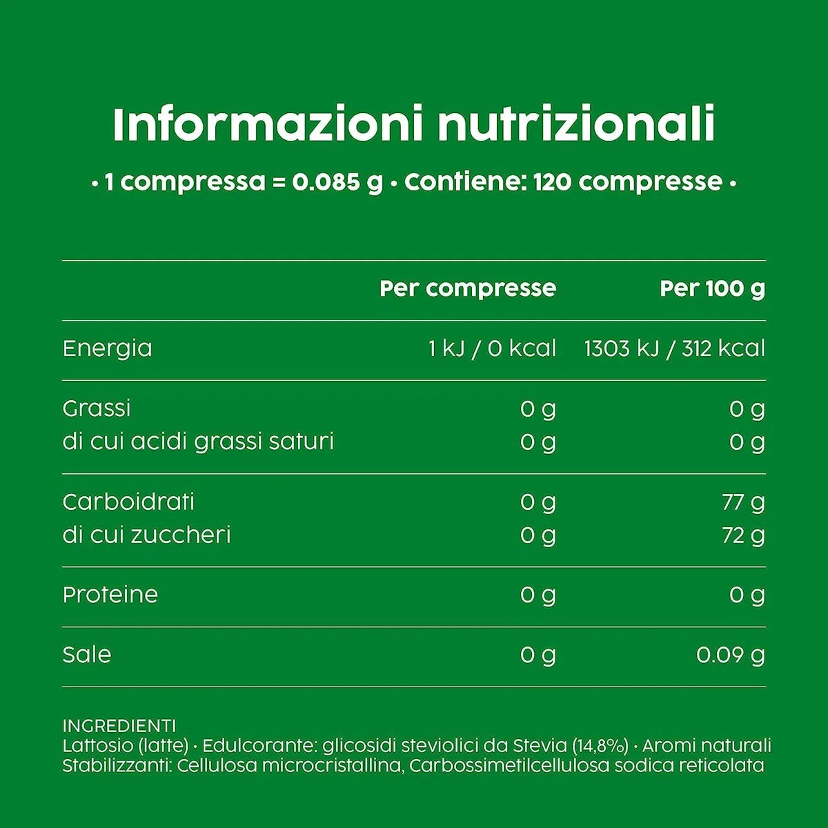 3x Misura Stevia Dolcificante in Compresse, Süßstoff in Tabletten, keine Kalorien, Gluten -freie, offene und tragbare Verpackung, 120 Tabletten + Italian gourmet polpa 400g