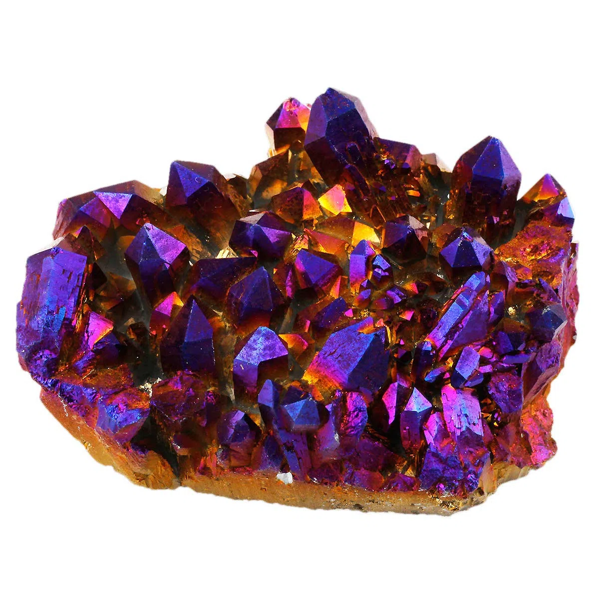 Nupuyai Titanium Coated Bergkristall Druse Rohstein unregelmäßige Kristall Cluster Quarz Geode Edelstein für Reiki Feng Shui Deko