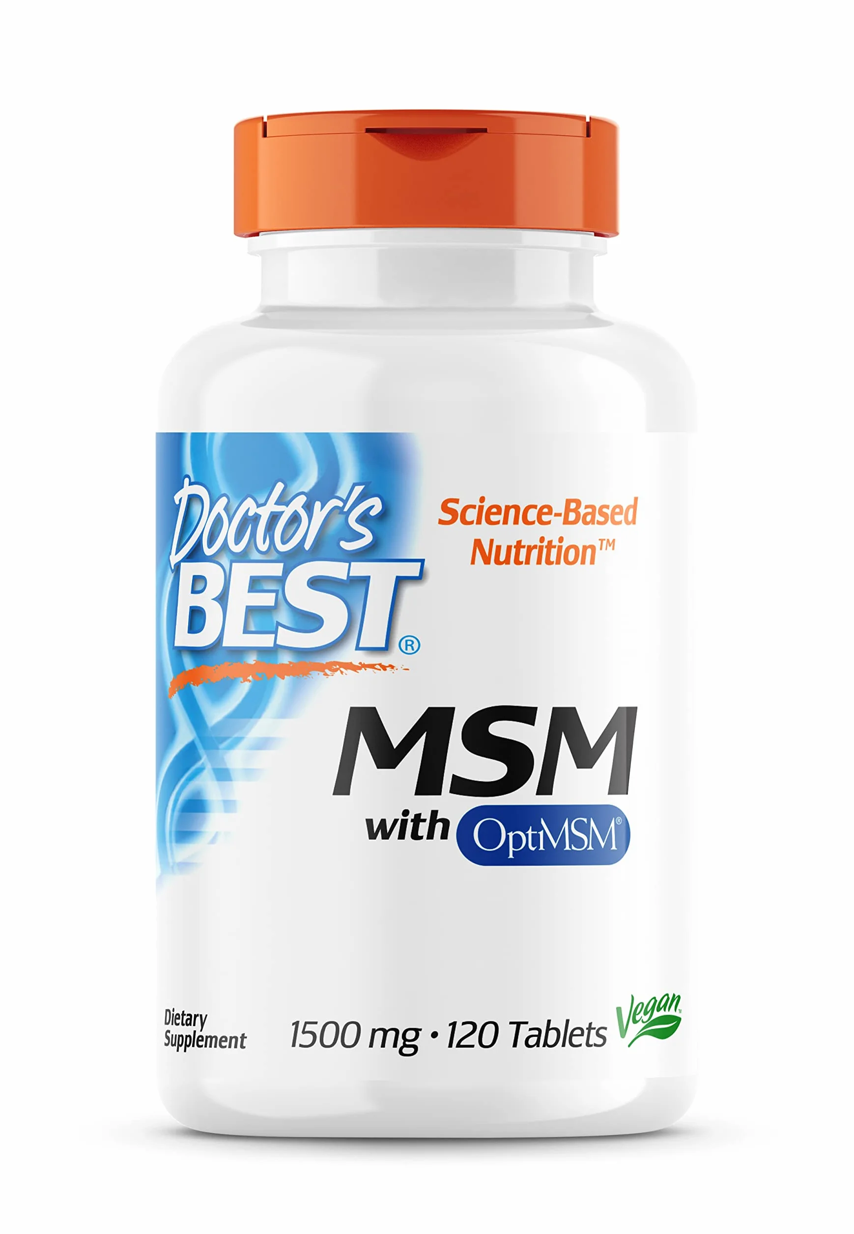 Doctor's Best, MSM mit OptiMSM, 120 Tabletten, 3000mg MSM je Dosis, Glutenfrei, GMO frei, Geschmacksneutral