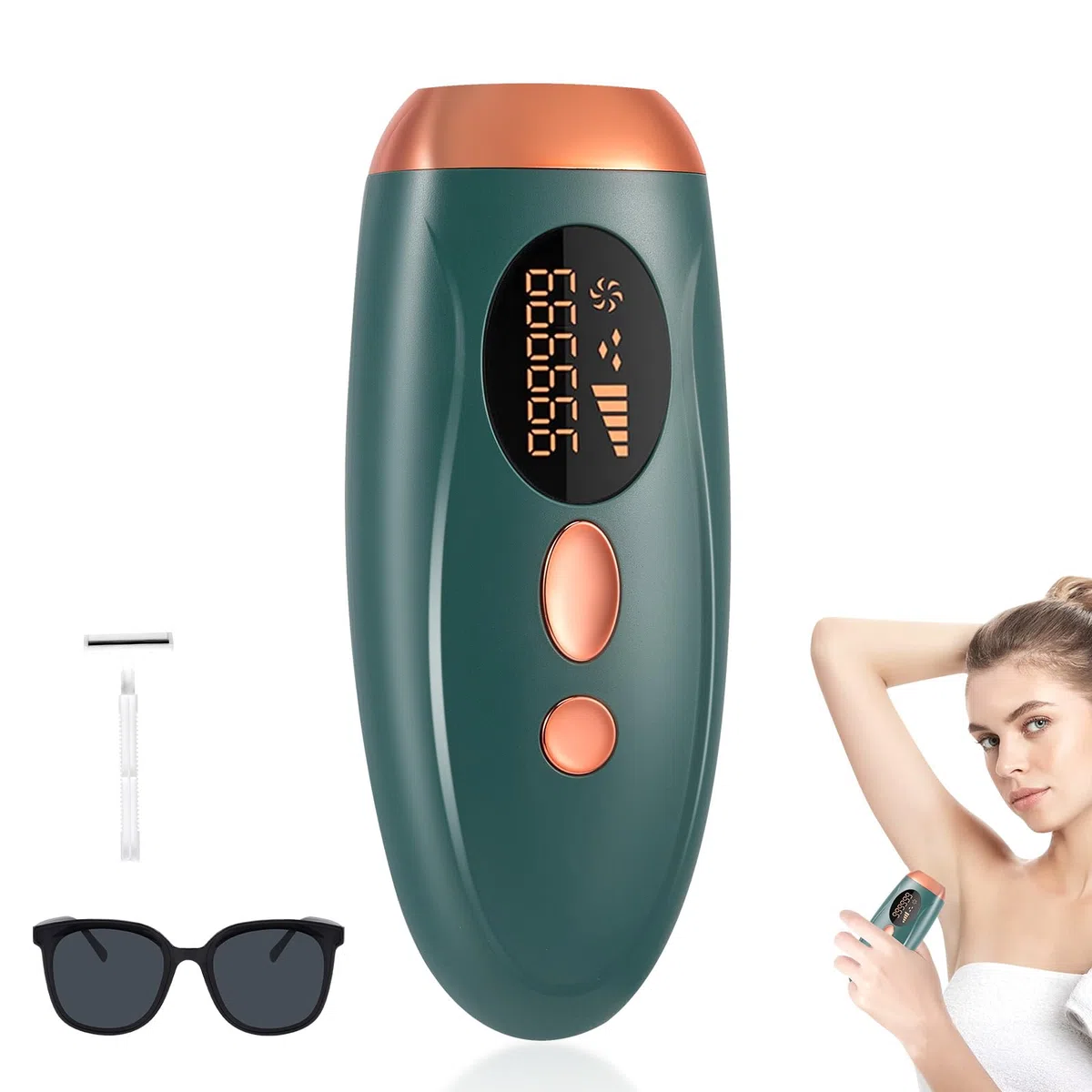 IPL Laser Hair Removal Device, Laser Haarentfernungsgerät mit Kühlfunktion, 5 Energiestufen,999,999 Light Pulses, Haarentfernung Laser für Frauen Männer Women Gesicht Bikinizone Arme Beine Körper