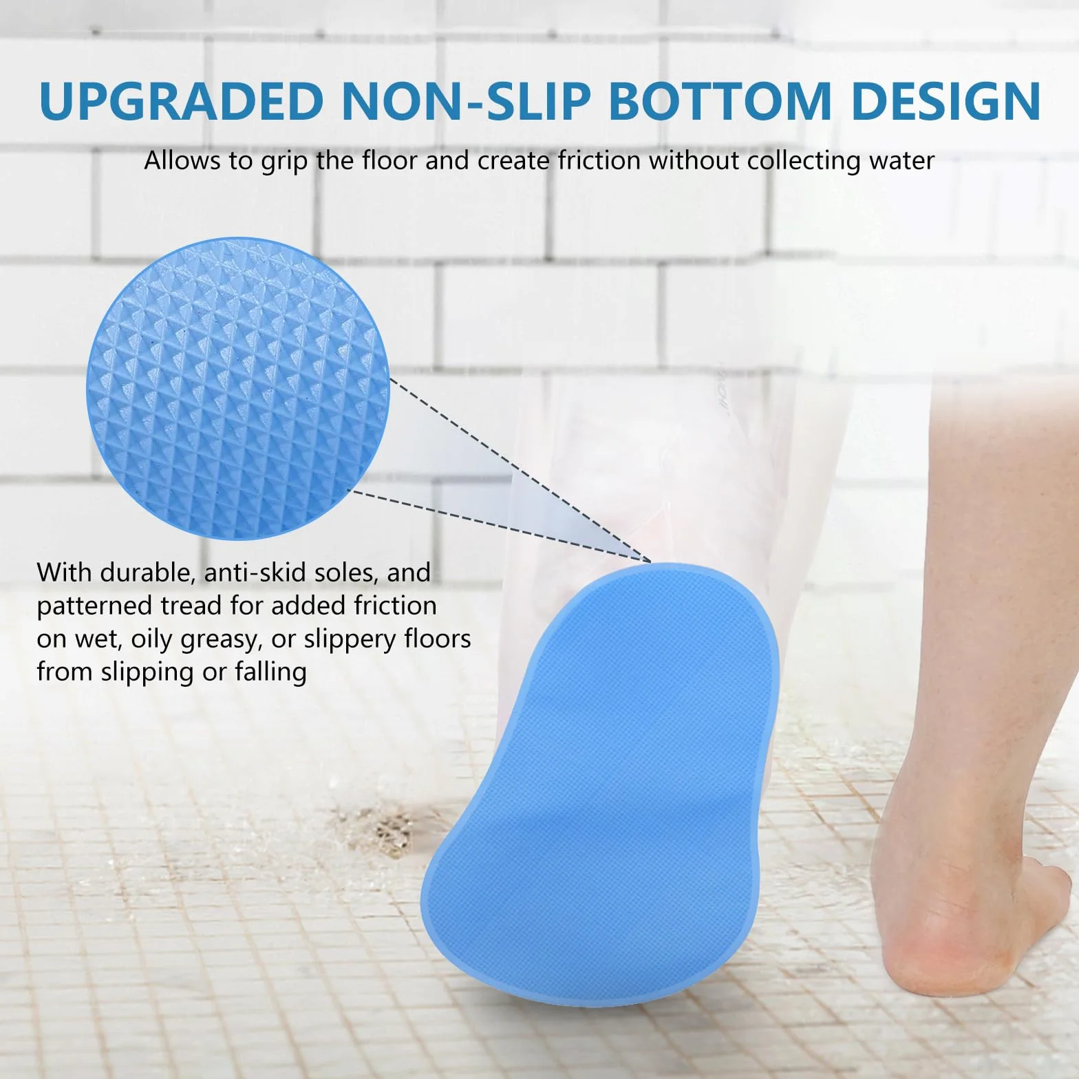 YUNCHI Duschschutz Bein Lang Erwachsene Anti Slip XL Gipsschutz Wasserdicht Wiederverwendbar Verbandschutz Für Orthese Blocks Fixateur Oberschenkel Knie Gips Gipsbinden (Langer Beinprotektor XL)