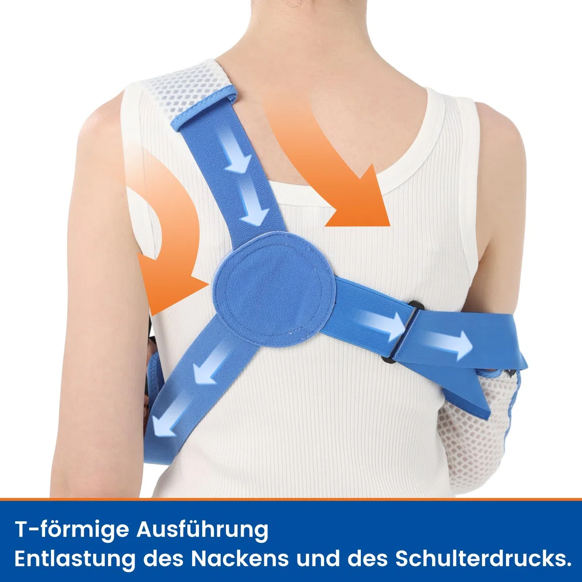 Armschlinge für Schulterverletzungen mit Taillengurt, Wegfahrsperre Klammer Unterstützung für Schlafen, Rotatorenmanschette Chirurgie (Atmungsaktive Version, Rechter Arm, S, 63-78CM)
