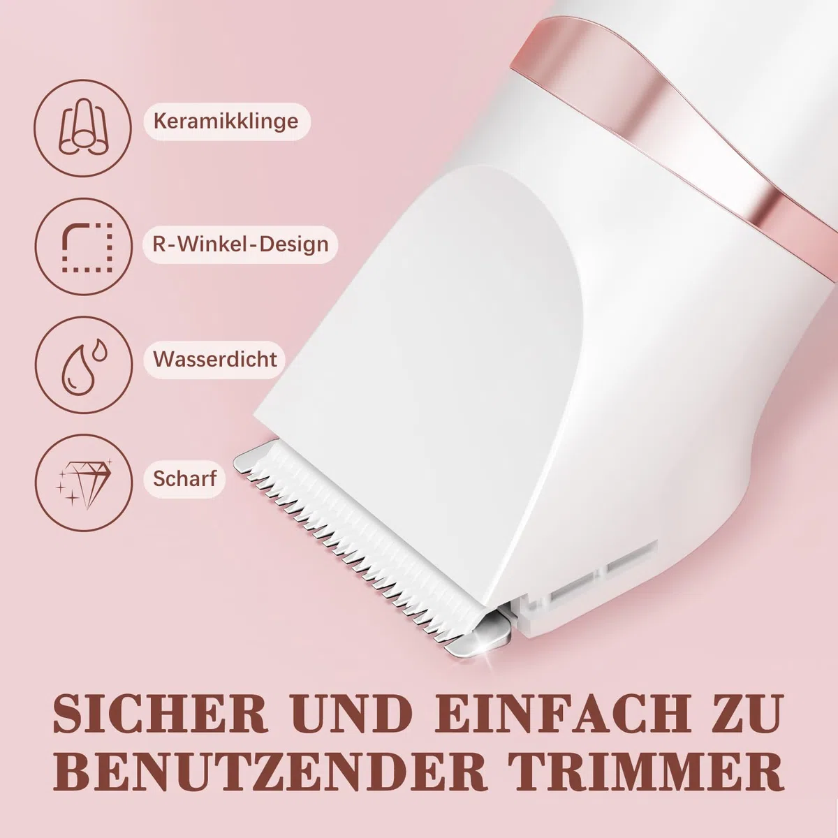 MAXGROOM 3-in-1 Intimrasierer für Frauen,Akku Elektrischer Rasierer Damen Intimbereich mit LED Nass-Trocken Damenrasierer Elektrisch,Bikini Trimmer Damen Intimbereich
