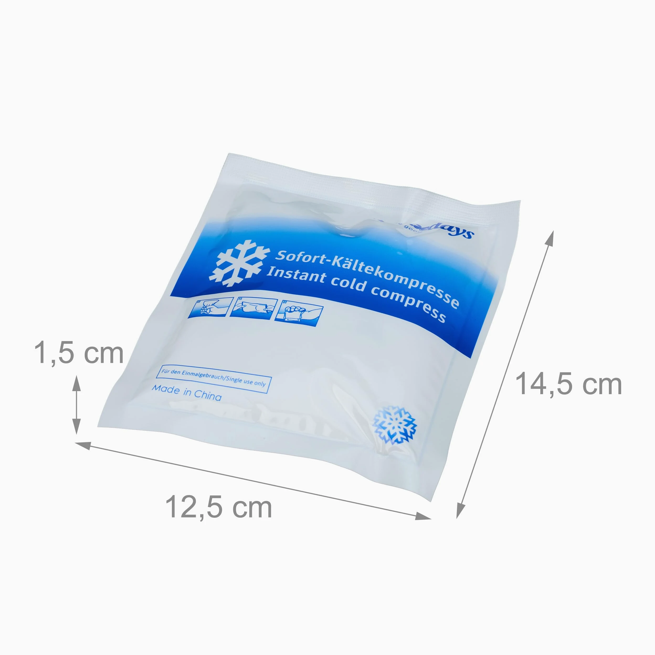 Relaxdays Kühlpack zum Knicken, 50er Set, Sofort Kältekompresse, HxB: 14,5 x 12,5 cm, für Sport & unterwegs, weiß/blau
