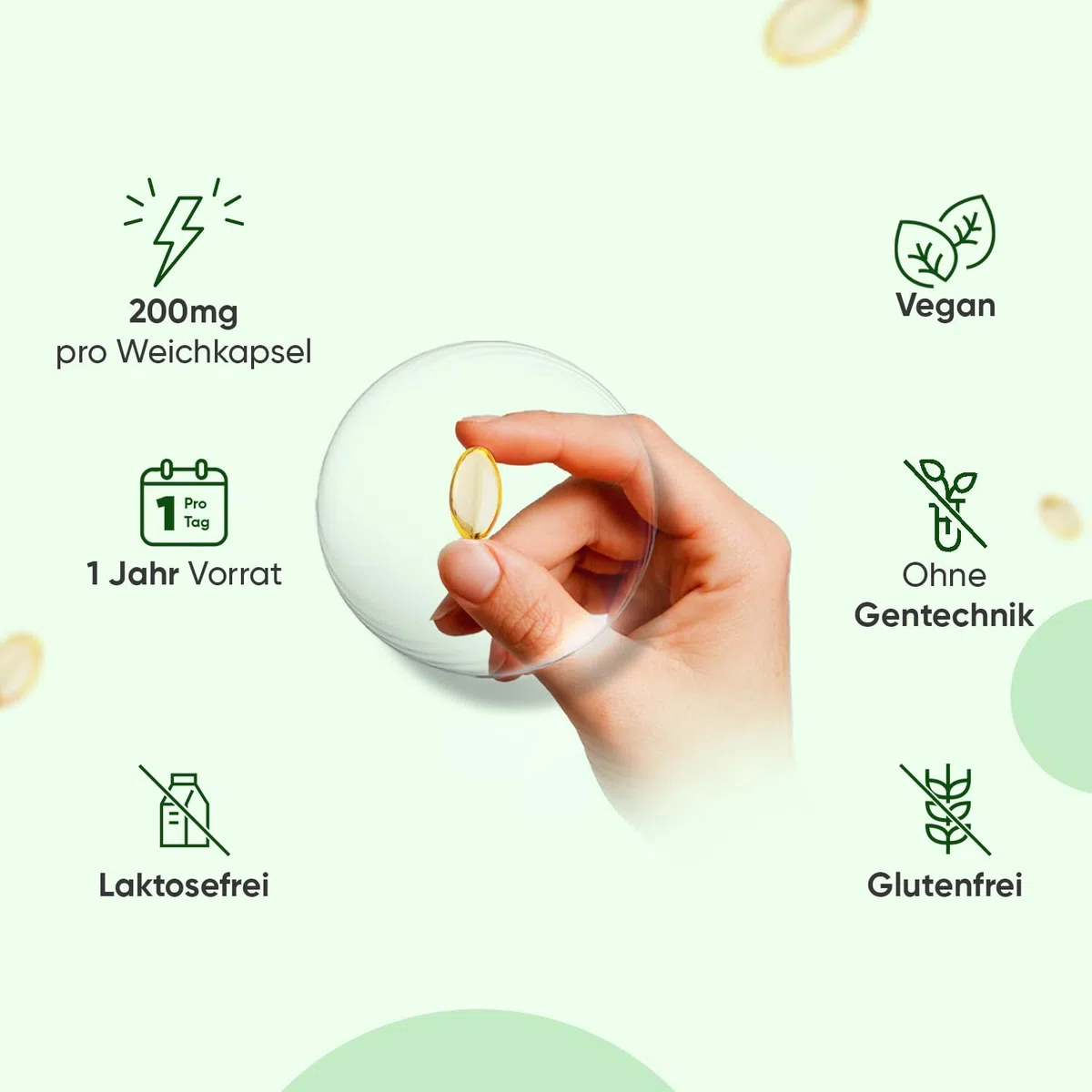 Pfefferminzöl Weichkapseln - 200mg Pfefferminz Öl pro Softgel - 365 Pure Peppermint Oil Weichkapseln - 1 Jahr Vorrat - Glutenfrei, Laktosefrei & Ohne Gentechink - Pfefferminze - WeightWorld