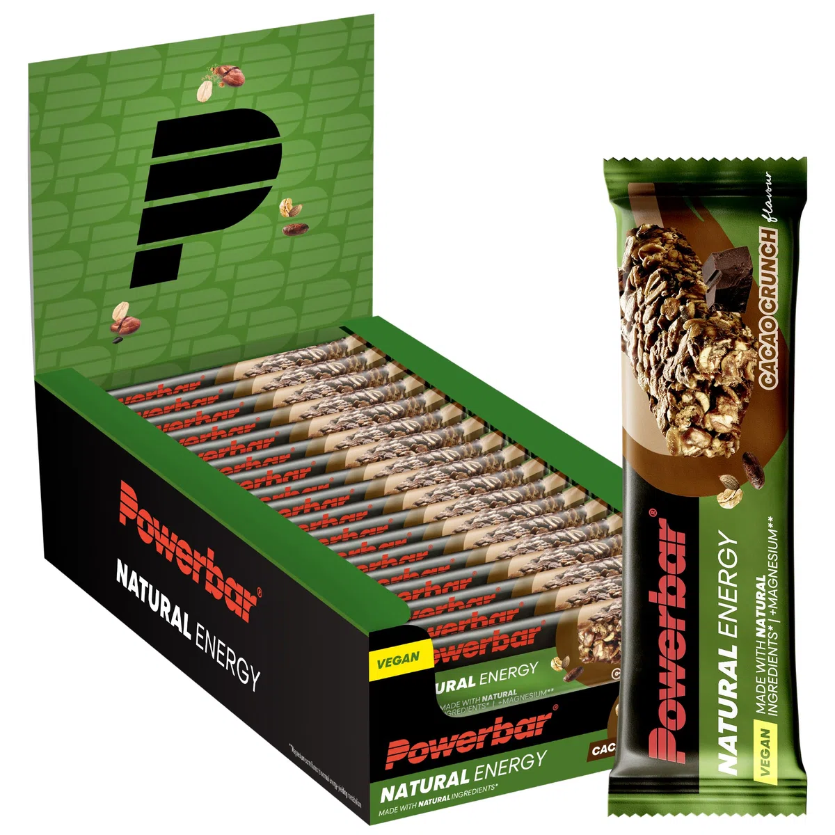 Powerbar - Natural Energy Cereal-Cacao Crunch - 18x40g - veganer Kohlenhydrat Energie Riegel - Magnesium - palmölfrei