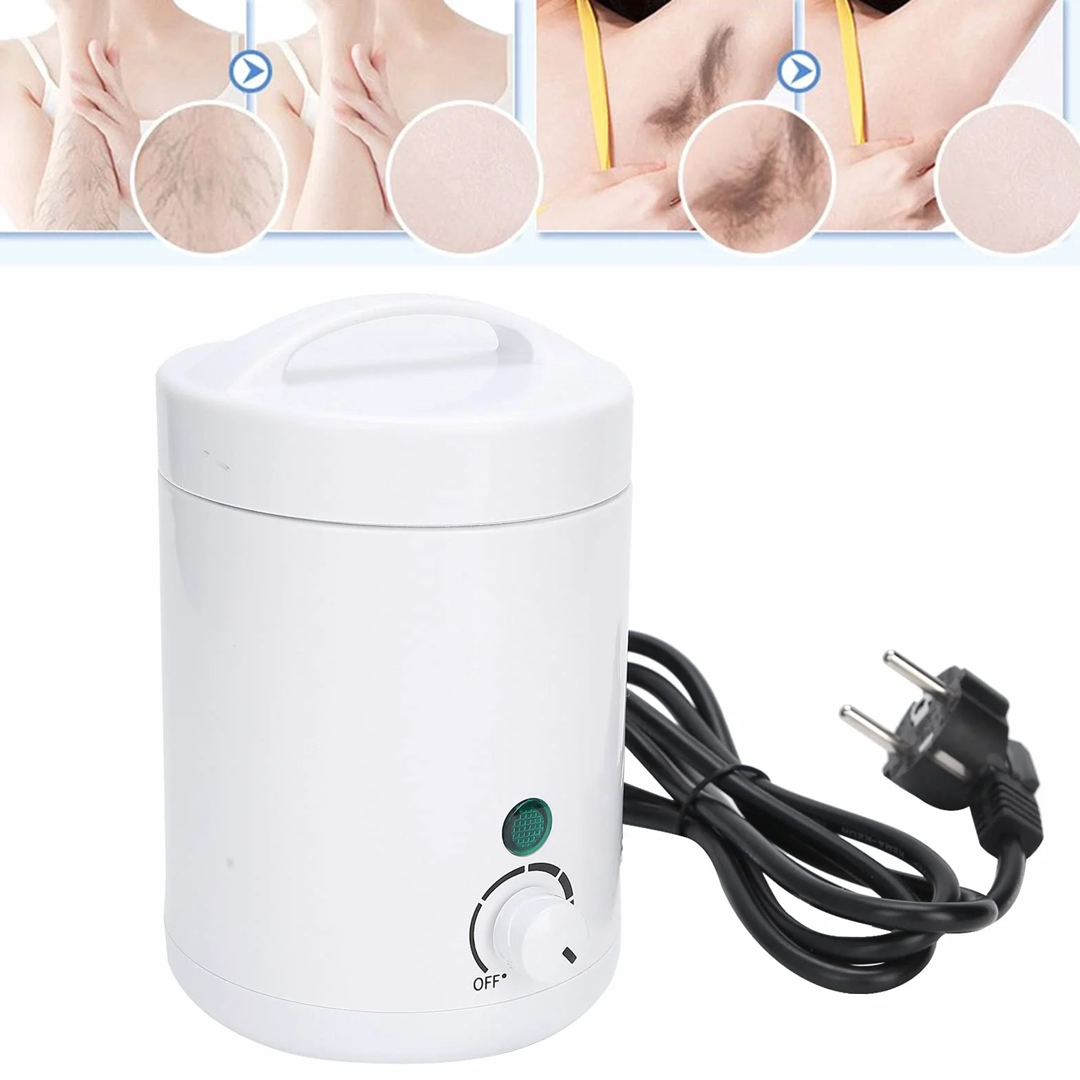 Elektrischer Tragbarer Mini Haarwachswärmer Mit Eu Stecker (220V) 5,6 X 3,7 Zoll Schmelzwärmer Für Paraffinwachs Zur Effizienten Haarentfernung Im Gesicht Und Am Körper Damen Ideal Zu Hause Oder