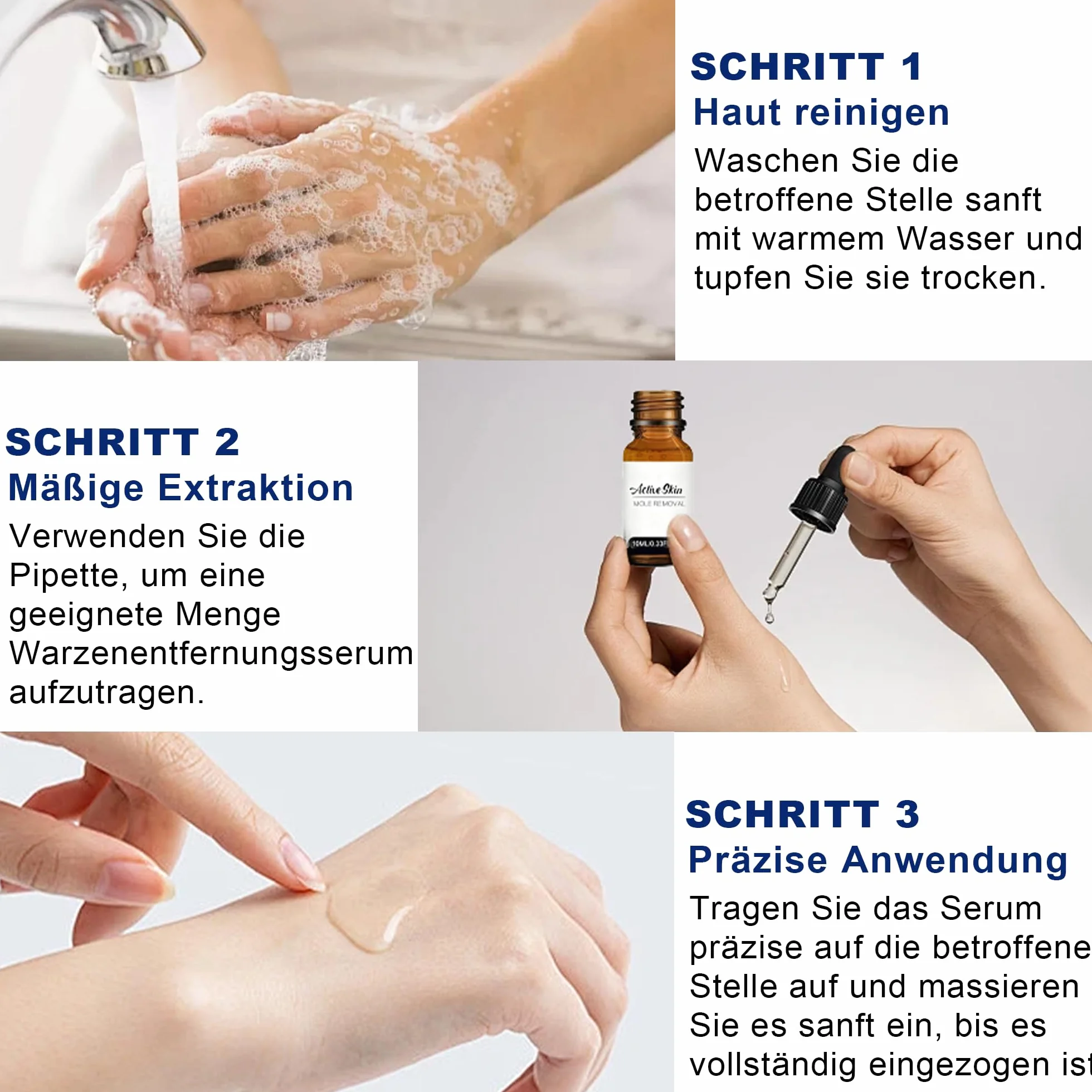 Sanfte Warzenentfernung für Gesicht & Körper - Schnell wirkendes Serum mit Präzisionstropfer, Sanfte Formel für sensible Haut, Reisegröße (10ml)