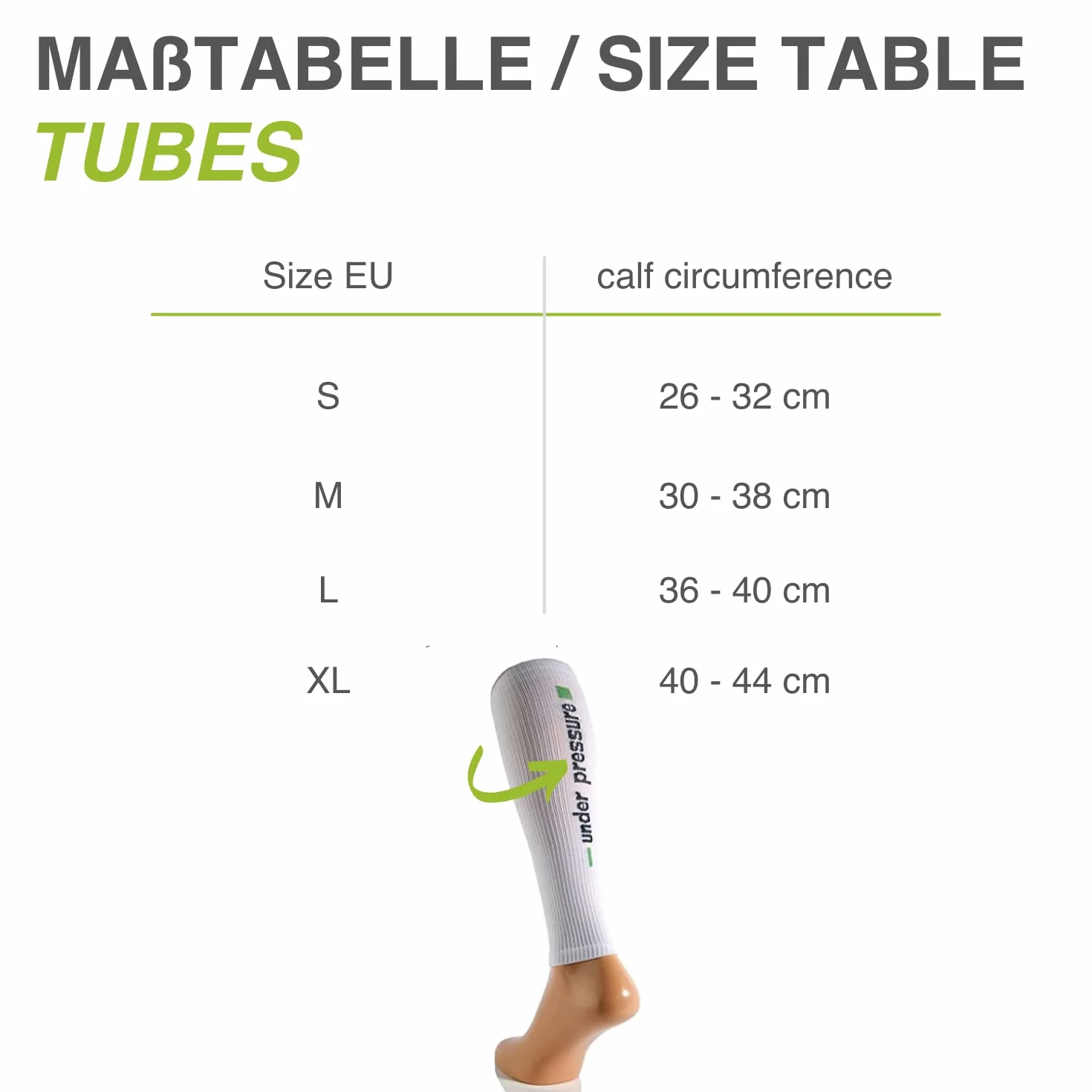 SPORT KOMPRESSIONS-TUBES under pressure mittlere bis starke Kompression High Performance Lauf-Tubes