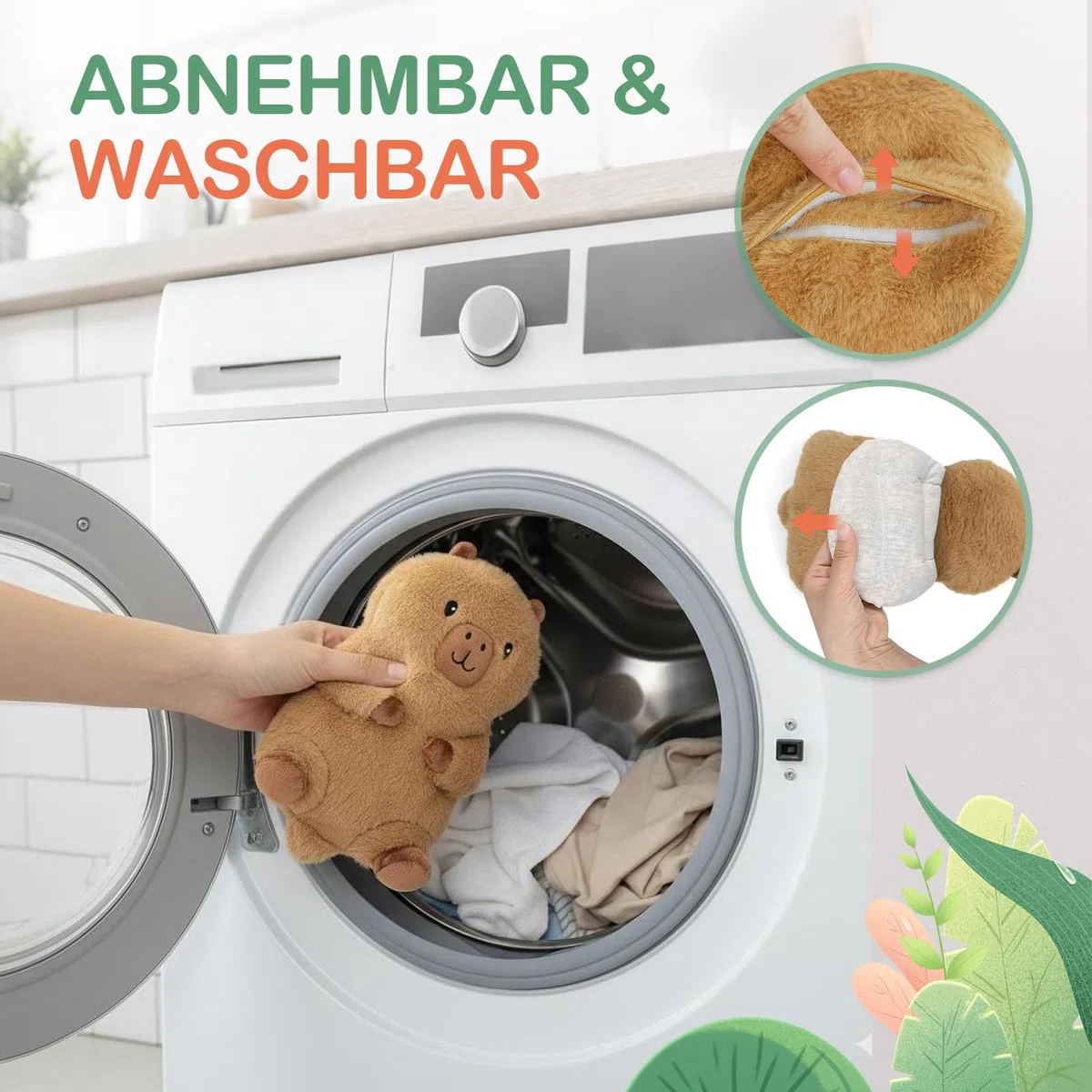 AROMA SEASON Wärmetier Plüsch Capybara Mikrowelle-Wärmekissen Kuscheltier Körnerkissen Stofftier