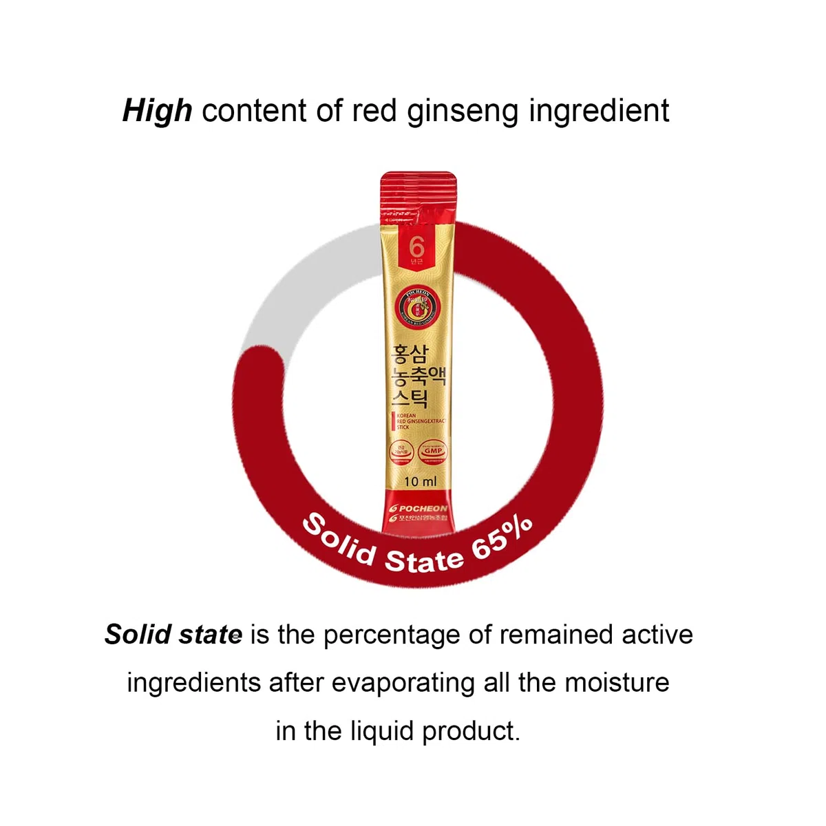 Pocheon Korean Red Ginseng Extract, 30% Ginseng Extract, Single Serving Packs - 30 Sticks (10ml x 30), Natural Immune Support, Available as Tea