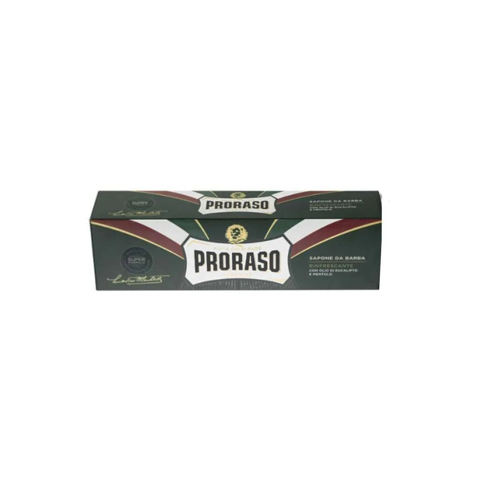 Proraso Rasierseife in erfrischender Tube, 3 x 150 ml, dicke, cremige und angereicherte Bartseife mit Eukalyptus- und Menthol-Öl, hergestellt in Italien