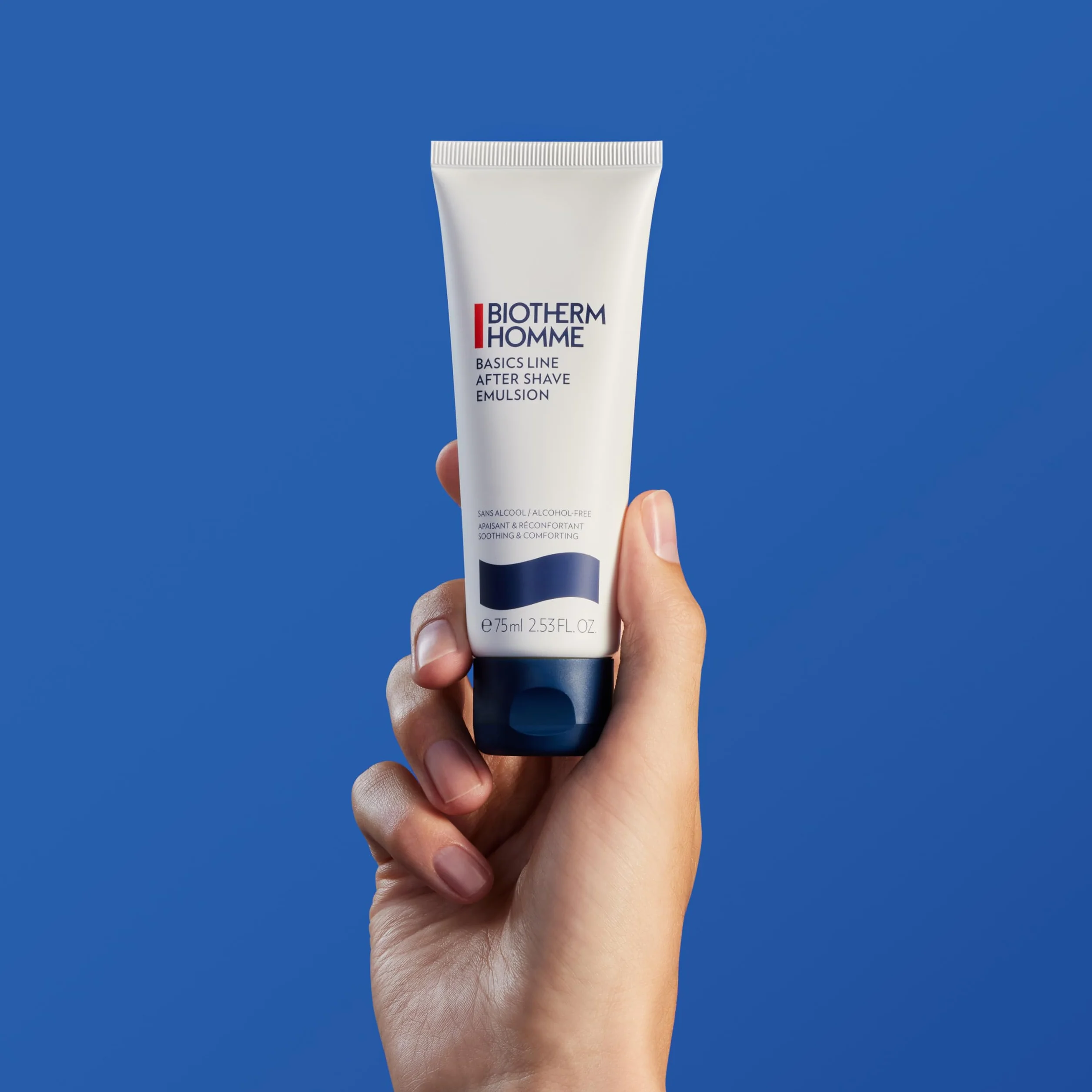 Biotherm Homme After Shave Emulsion, beruhigender Rasier Balsam gegen Hautreizungen, mit Sheabutter und wertvollen Ölen, After-Shave Gesichtspflege für Männer, für empfindliche und trockene Haut, 75 ml