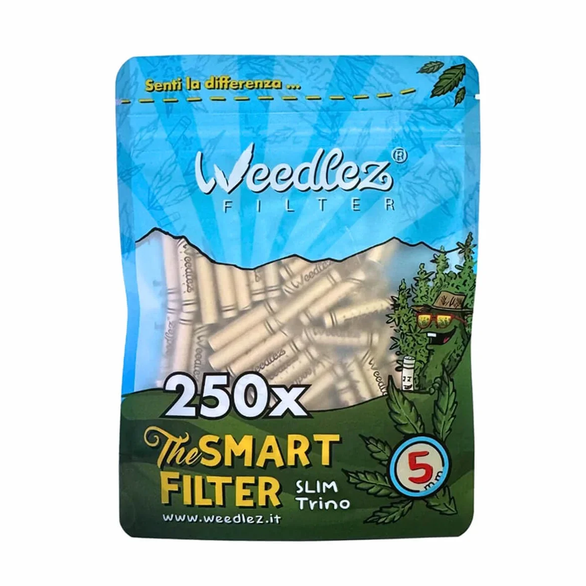 Mister Canapa, Aktivkohlefilter und natürliche Zellulose, 250 Stück, Durchmesser 5 mm