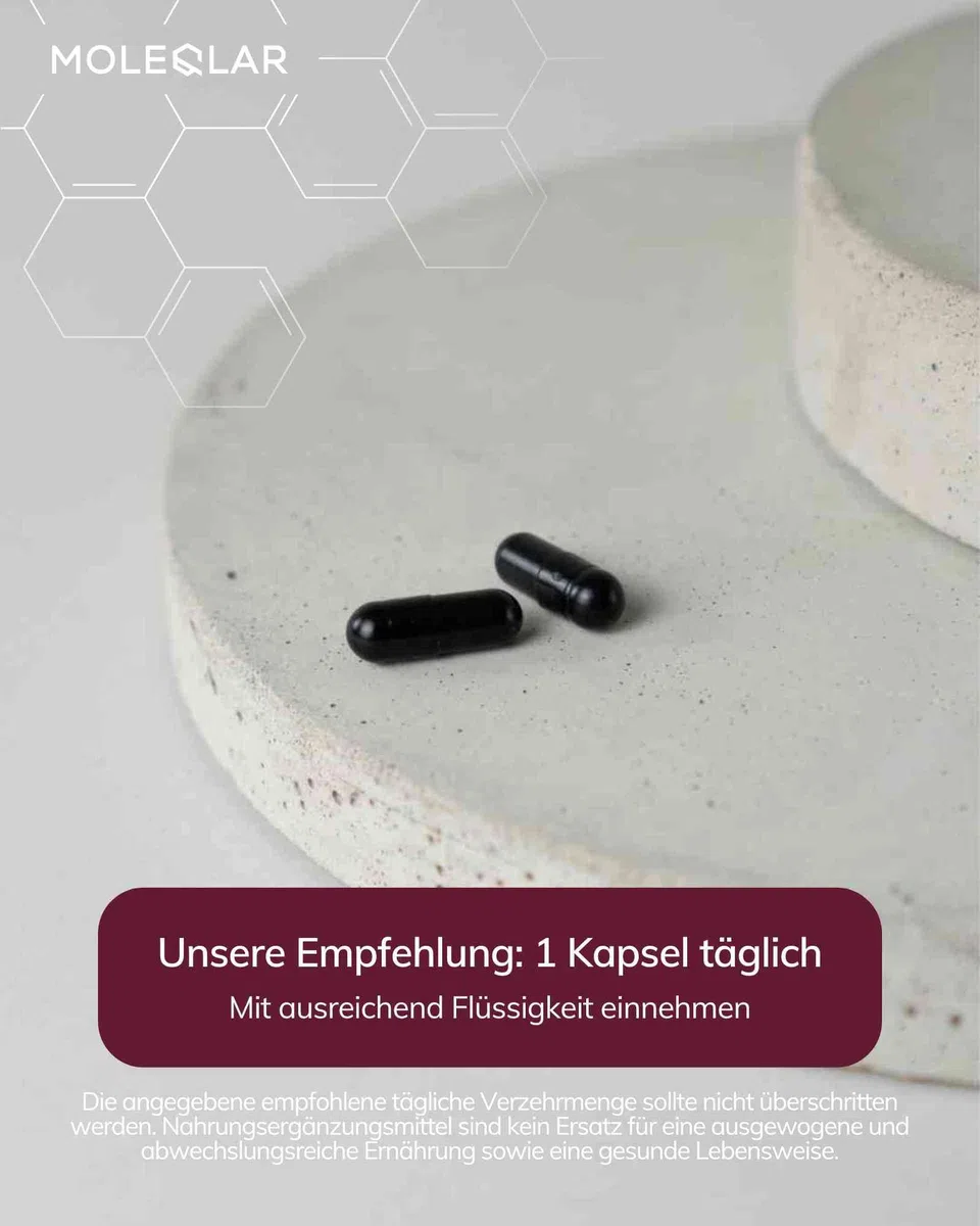 MoleQlar Astaxanthin Kapseln 60 Stück - 8 mg Astaxanthin aus Oleoresin - Markenrohstoff ASTAFIT - Nachhaltig Gewonnen aus Haematococcus Pluvialis - Nahrungsergänzungsmittel