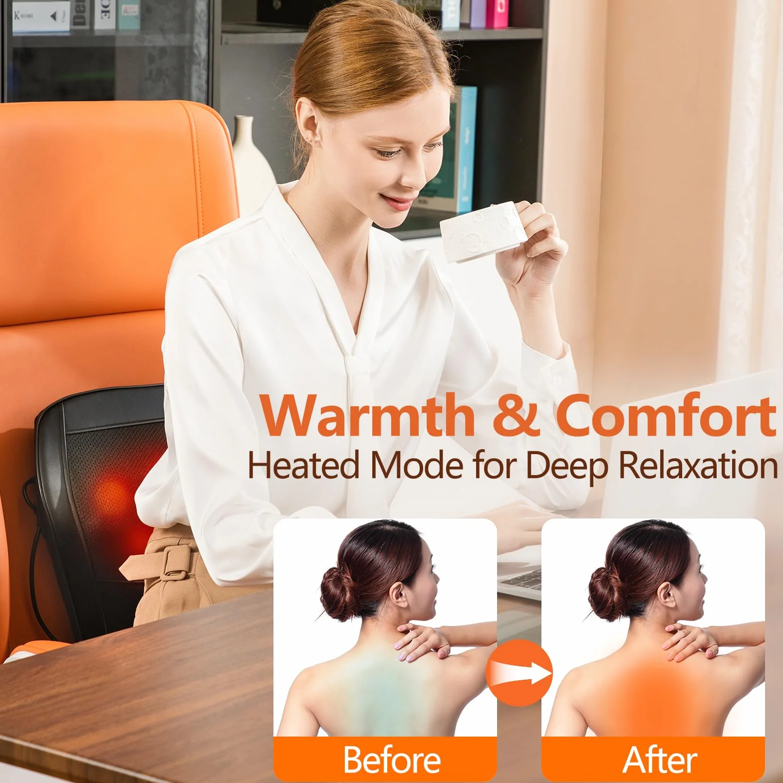 Brelley Massagegerät, Nackenmassagegerät mit Wärme, Shiatsu Rückenmassagegerät mit 3D Tiefengewebsmassage für Nacken, Rücken, Beine - Geschenke für Frauen, Männer & Eltern
