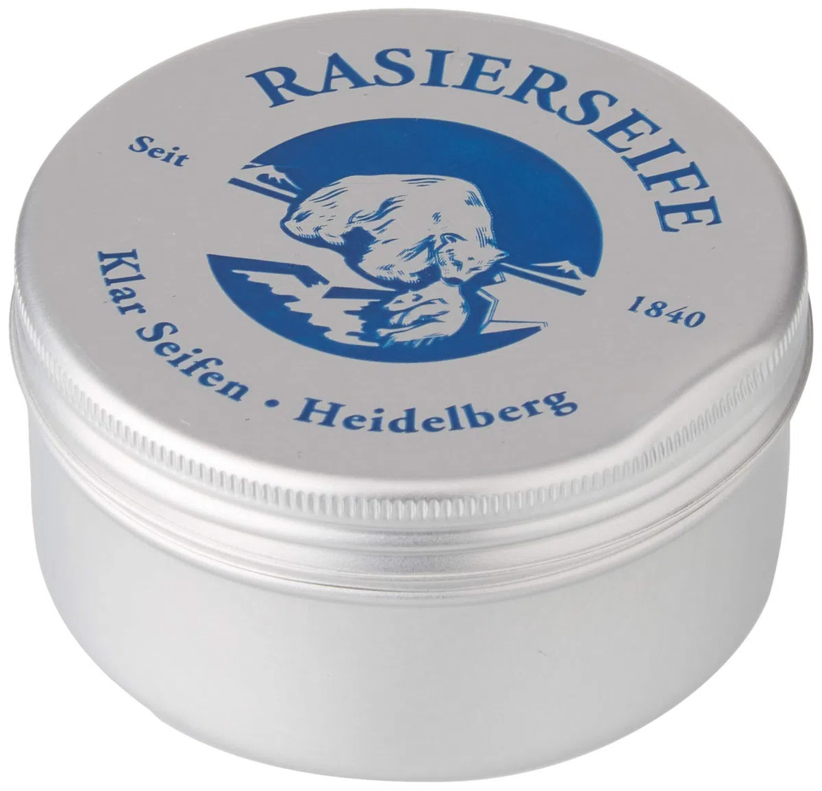 Klar Seifen Rasierseife Lemongrass, 110g, im Alutiegel, geeignet für empfindliche bis trockene Haut, Duft exotisch – frisch, Seife 10000728