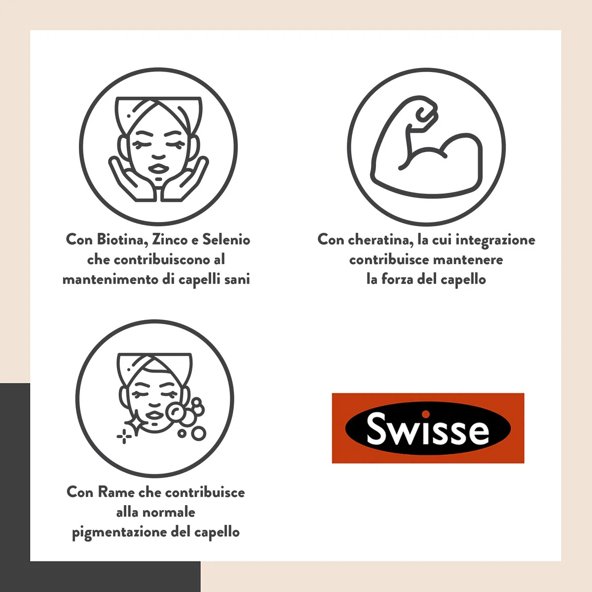SWISSE Hair Strength Women – Nahrungsergänzungsmittel Frauen für Kräftiges Haar mit Zink, 30 Tabletten