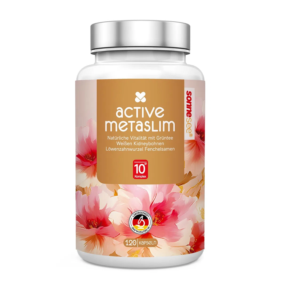MetaSlim 10 fach Pflanzlicher Stoffwechsel-Komplex mit Grüntee L-Carnitin Kurkuma Löwenzahn & Kidneybohne Synergieformel Vegan 120 Kapseln