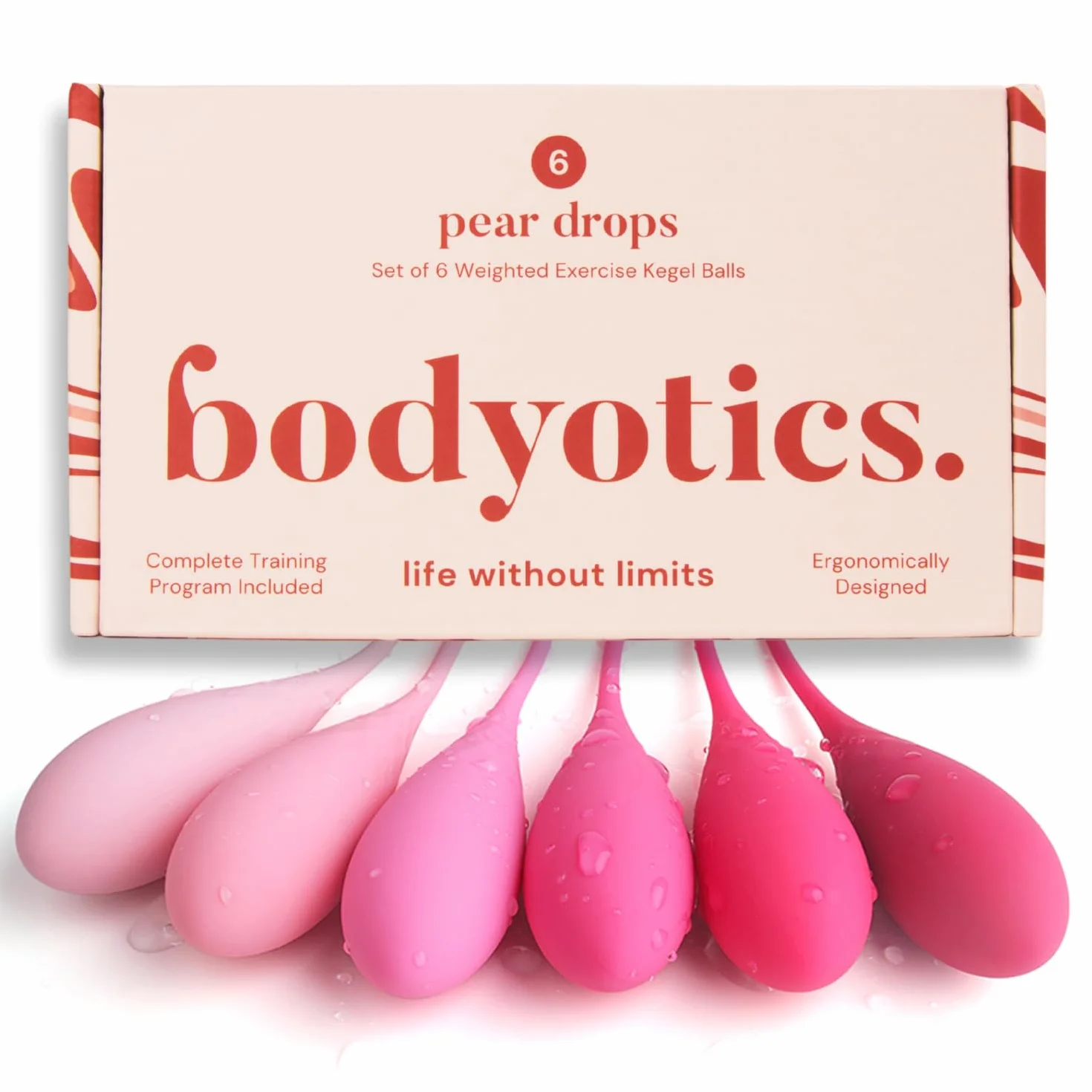 Bodyotics Beckenbodentrainer für Frau - Komplettes Kegel-Trainings-Set - 6-teiliges Set für Einsteigerinnen
