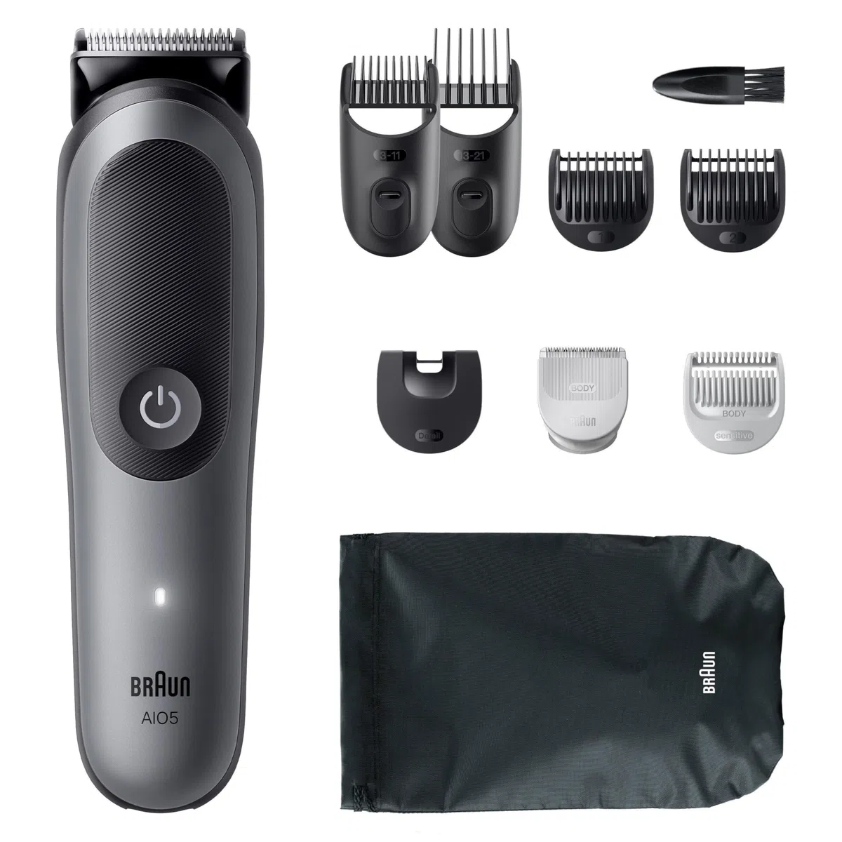 Braun Multigroom All-in-One Series 5 9-in-1 Trimmer-Set, Barttrimmer Haarschneidemaschine, 14 Längen, 120 Min. Akku, Wasserdicht