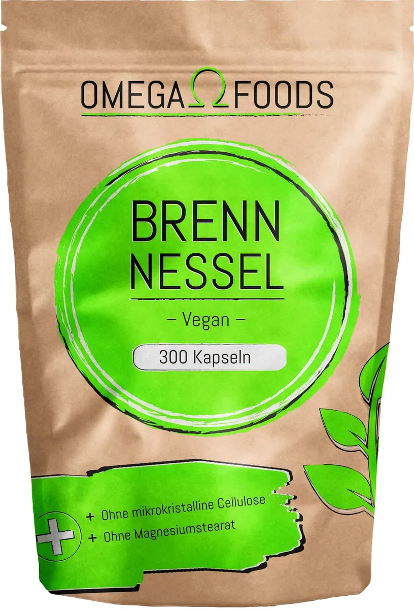 Brennnessel Kapseln - Insgesamt 300 Kapseln - Hochdosierte 900mg je Tagesdosierung - 100% Vegane Brennessel Kapseln - Jede Kapsel mit 450mg Brennessel