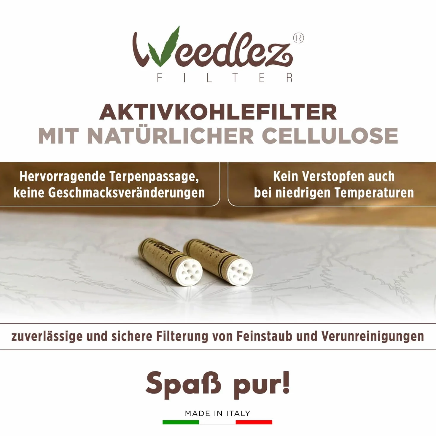 Mister Canapa, Aktivkohlefilter und natürliche Zellulose, 250 Stück, Durchmesser 5 mm