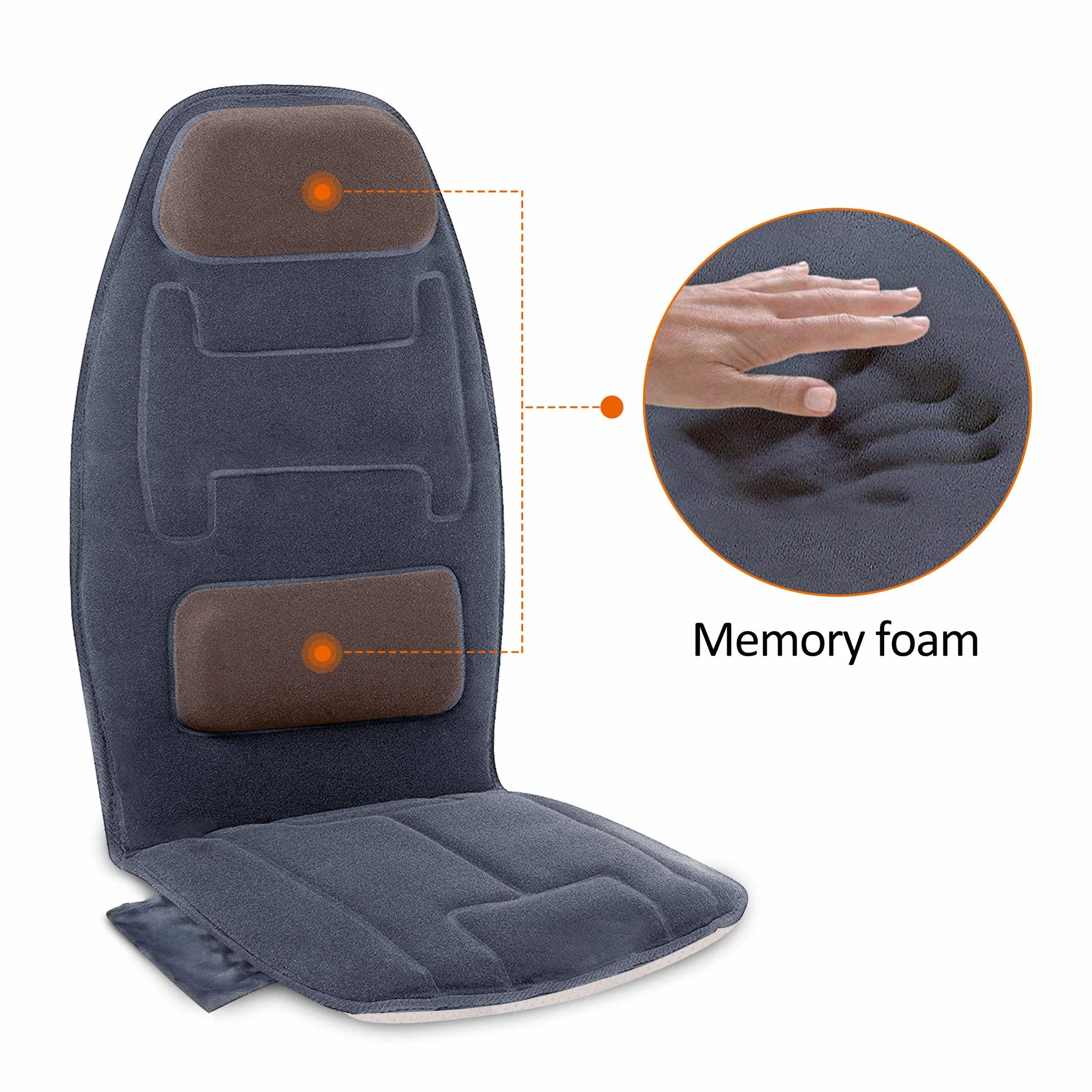 Snailax Massagesitzauflage mit Wärme, 10 Vibrationsmotoren Massageauflage mit Vibration für Rücken und Nacken, Sitzkissen zur Entspannung, Rückenmassagegerät für Hause Büro, Geschenke