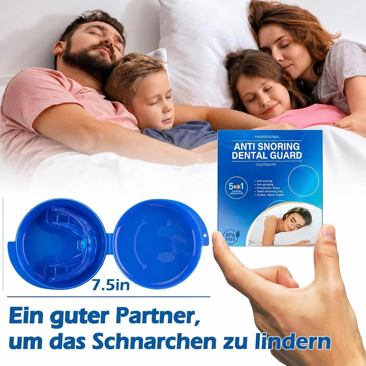 AIOUTGOGO Schnarchstopper, Schnarchfrei Schnarchschiene Männer, Flexibel Mehrzweck Anti Schnarch, Effektiv Anti Snoring Schnarchen Stopper gegen Schnarchen, Besser Schlafen(Gebrauchsfertig)
