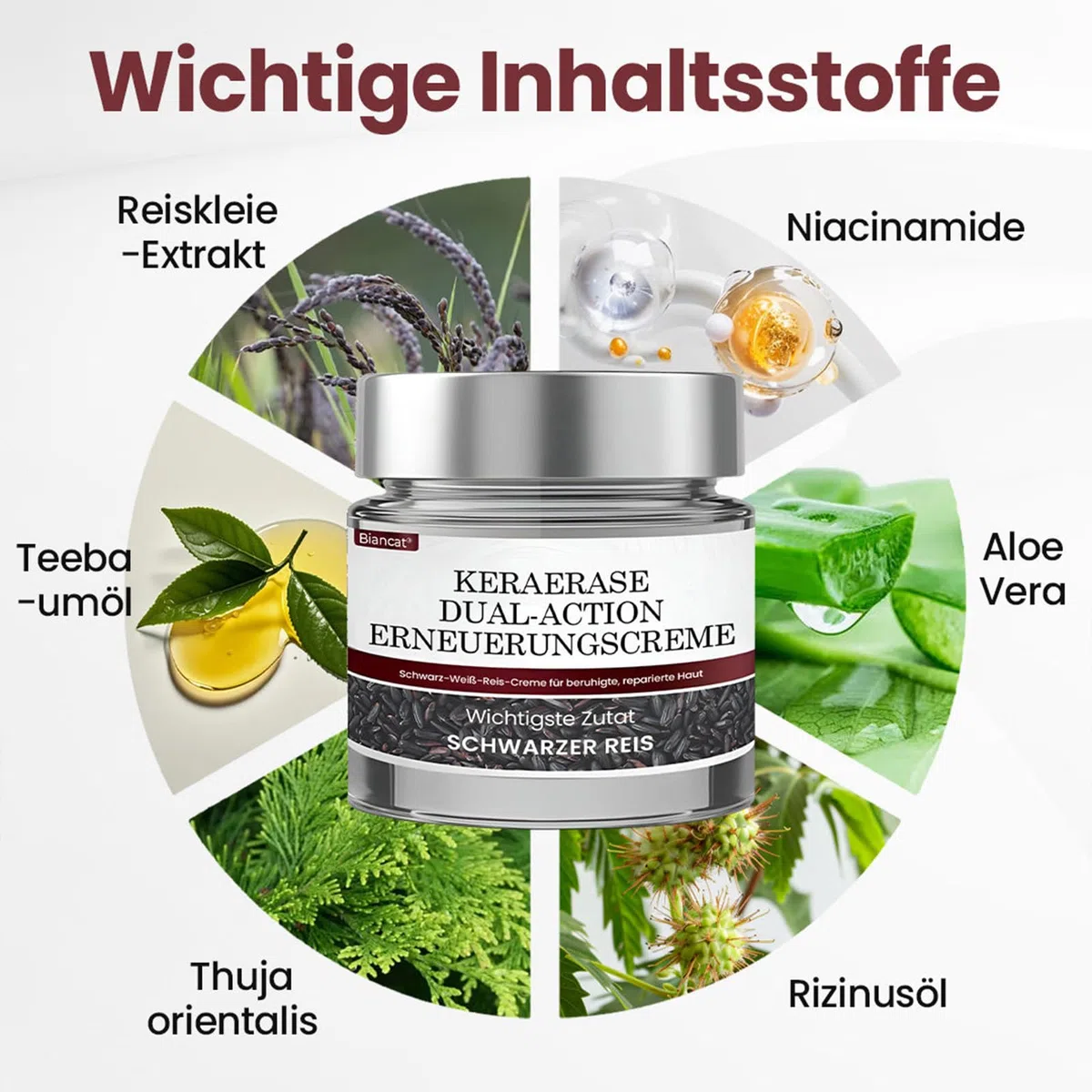 Biancat KeraErase Dual-Action Erneuerungscreme, Biancat Warzen und Hautwucherungen Entfernen Creme, Natürlich KeraErase Hautreparaturcreme, für Aller Hauttypen (1 Stück)