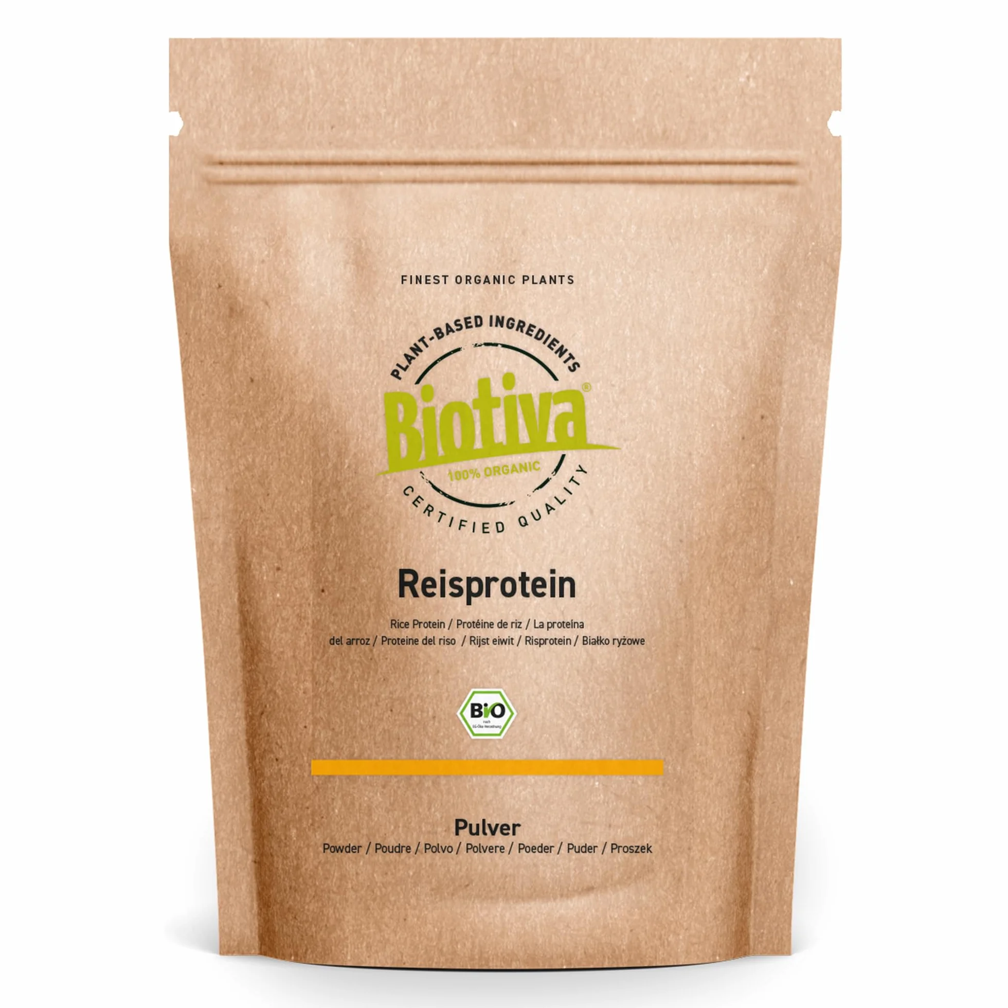 Reisprotein Bio 80% Protein - vegane Proteinquelle - ohne Zusätze - Frei von Gluten Soja und Lactose - Top Bio Qualität - Abgefüllt und kontrolliert in Deutschland - Biotiva