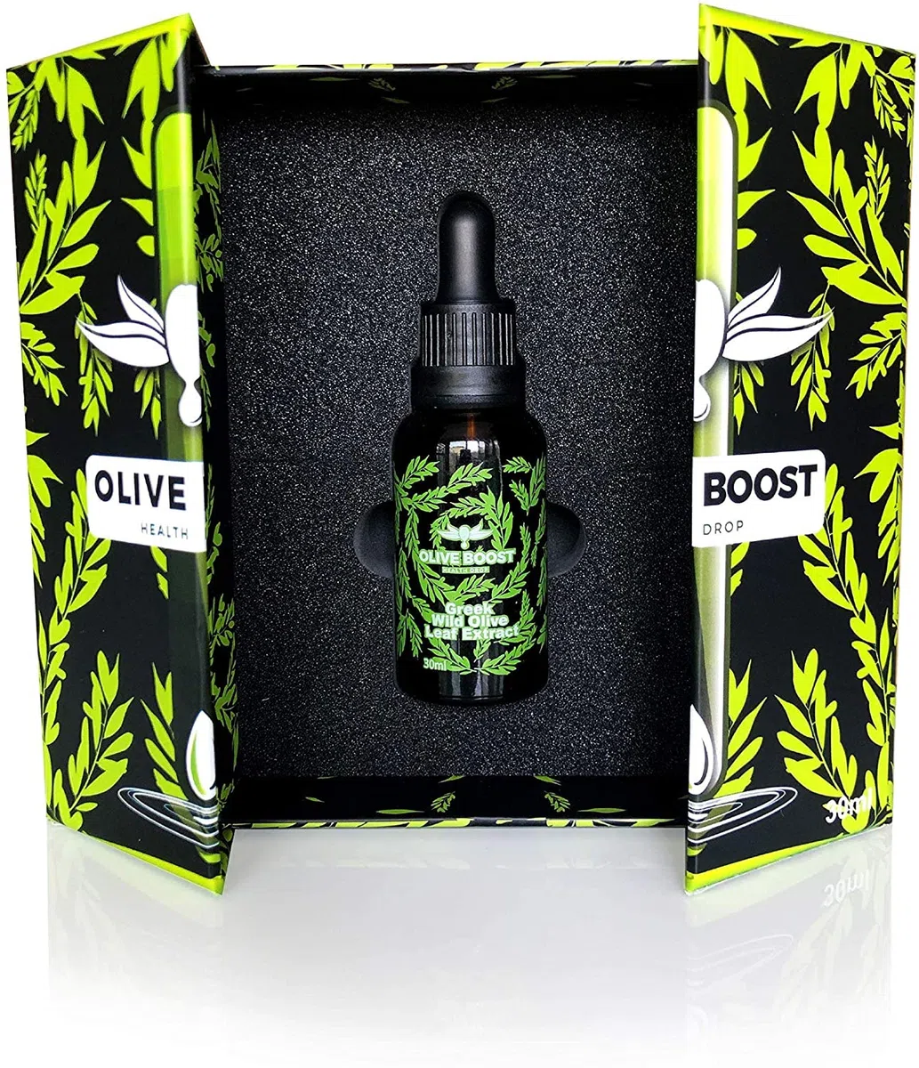 Olive Boost - Olivenblattextrakt, 100% natürlich, hergestellt in Griechenland, ohne Zusatzstoffe, reich an Polyphenolen und Antioxidantien, hochdosiert, flüssig