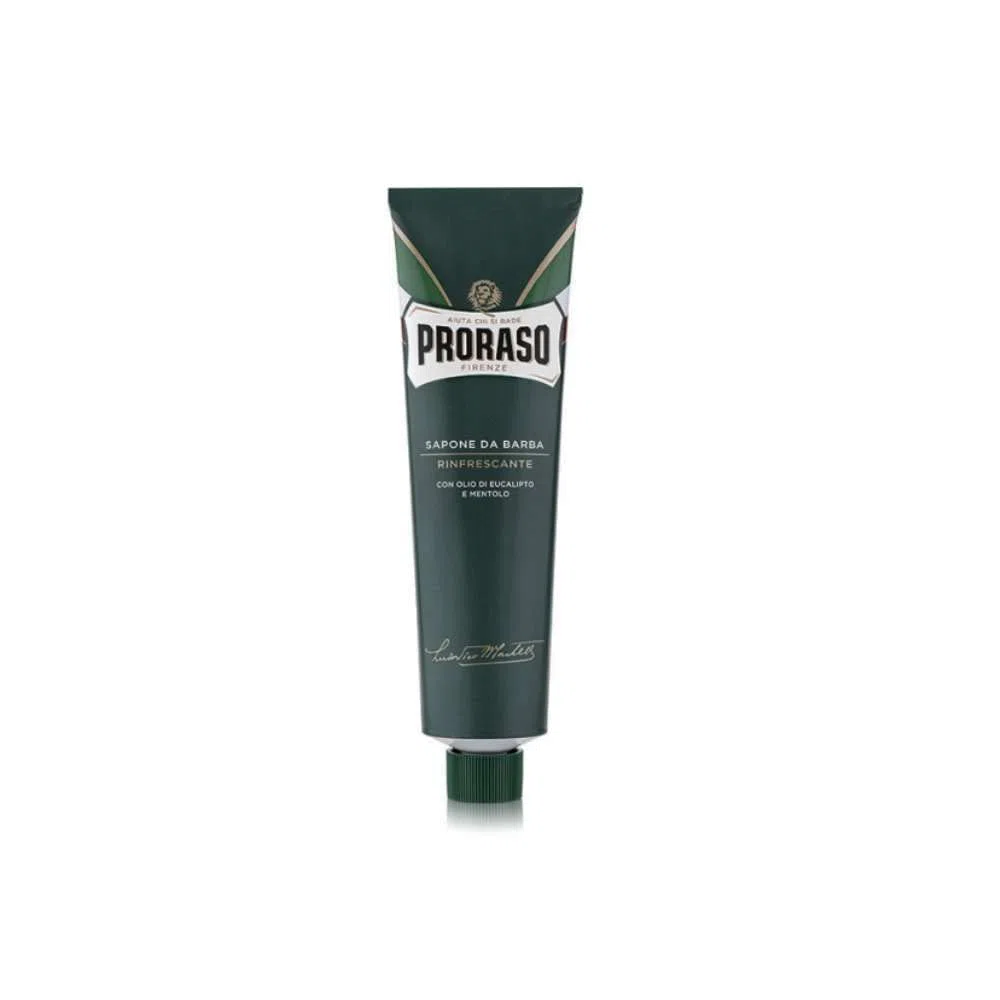 Proraso Rasierseife in erfrischender Tube, 3 x 150 ml, dicke, cremige und angereicherte Bartseife mit Eukalyptus- und Menthol-Öl, hergestellt in Italien