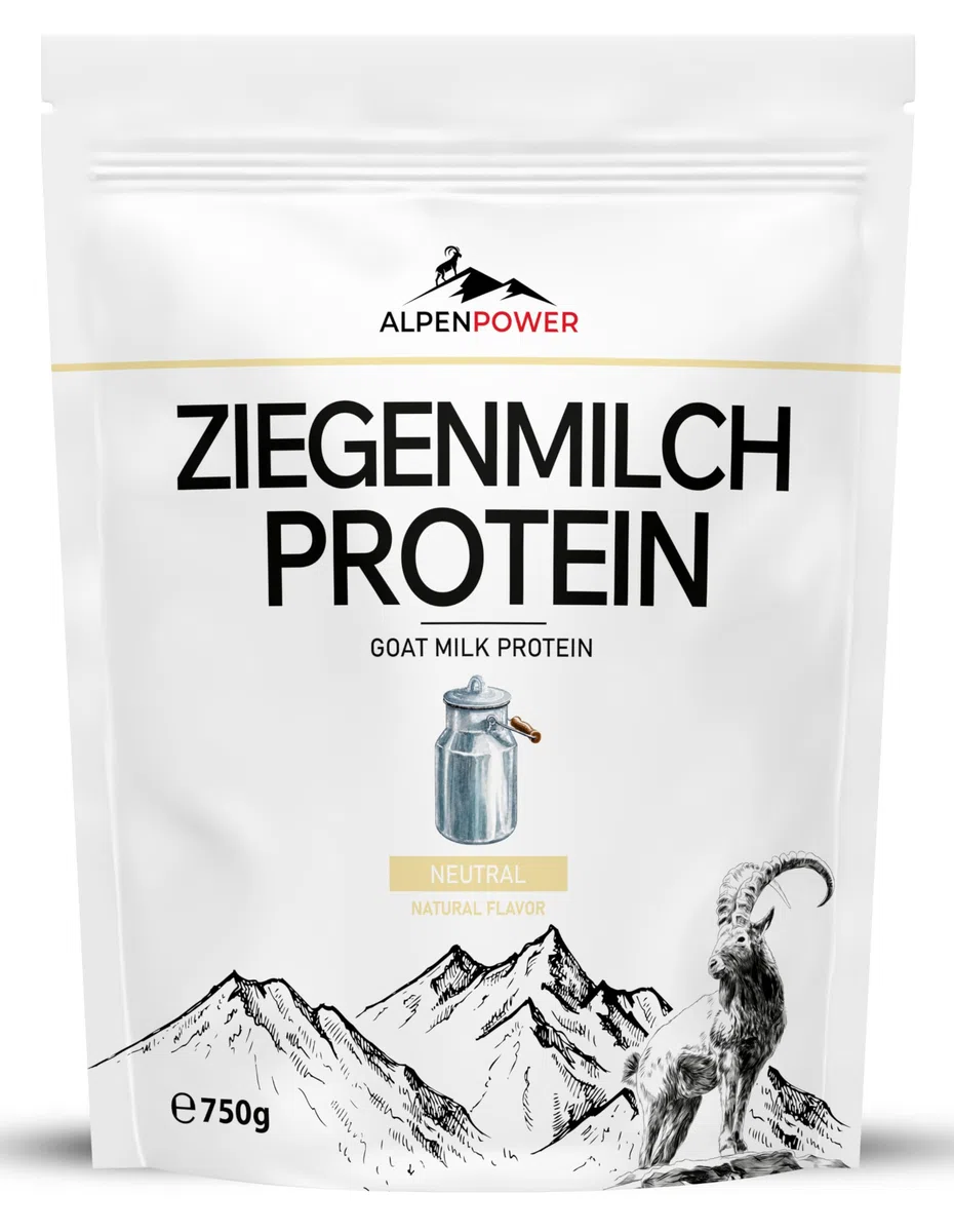 AlpenPower Ziegenmilchprotein 750 g - 100% natürliches Ziegenmilcheiweiß aus Österreich ohne Zusatzstoffe - Hochwertiges Ziegenmilch-Proteinpulver - Ausgezeichnete Verträglichkeit (aus A2 Milch)