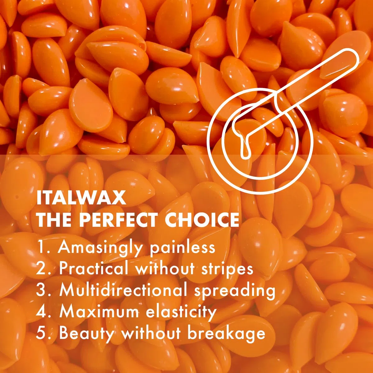 Italwax Top Line Coral - 450g - Waxing Perlen für Haarentfernung – Duftlos - Synthetische Formulierung ideal für empfindliche Haut - Empfohlen für Bikinizone und Achseln