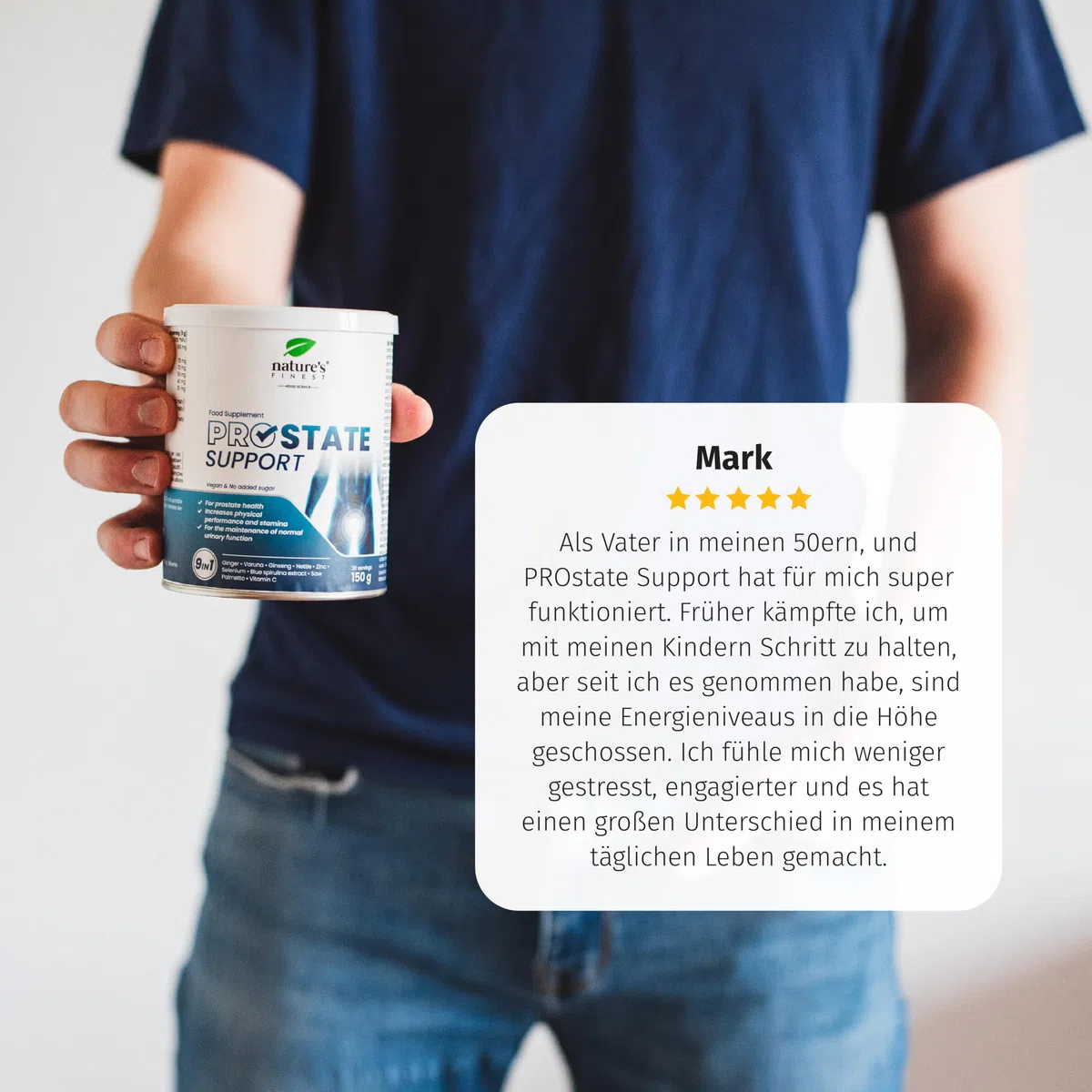 Nature's Finest Prostata Komplex - Mit Sägepalmenextrakt, Zink & Brennnessel Extrakt - Unterstützt Prostata & Harnfunktion - 30-Tage-Kur, Pulver, 150 g