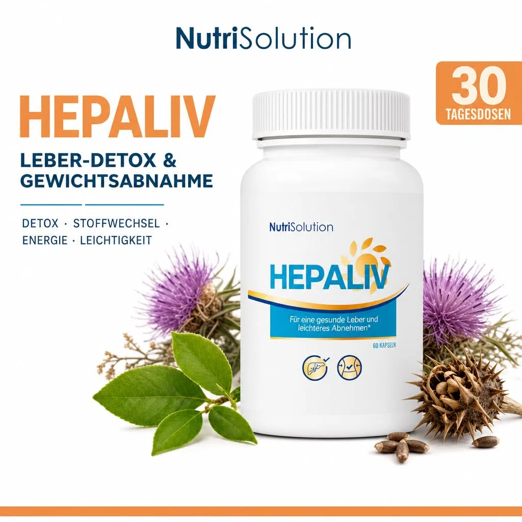 NutriSolution Hépaliv -Kapseln - Detox-Formel mit Mariendistel, Desmodium & Grüntee für gesundheit, Gewichtsmanagement & Fettverbrennung - 60 Kapseln (1)