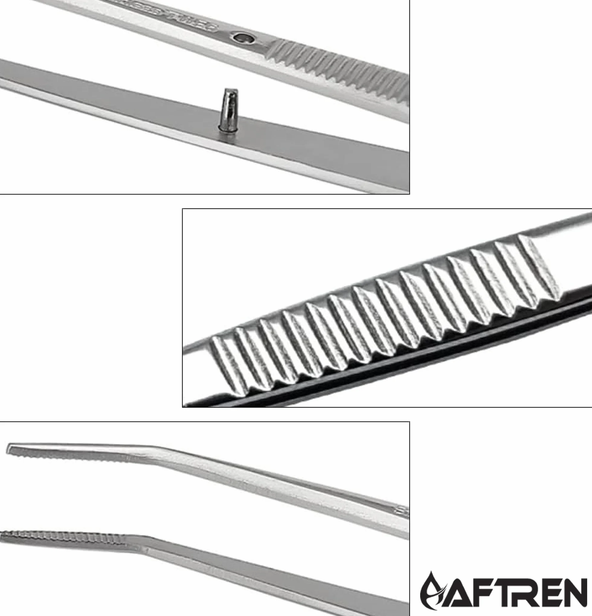 Erste-Hilfe-Pinzette Adson Kocher, 1 x 2 Zähne, Kiefer, medizinische Pflege, operative Präparierpinzette, scharfe Spitzen, J2, Edelstahl, Krankenhausbedarf, Heimklinik, Silber, 5,5 Zoll
