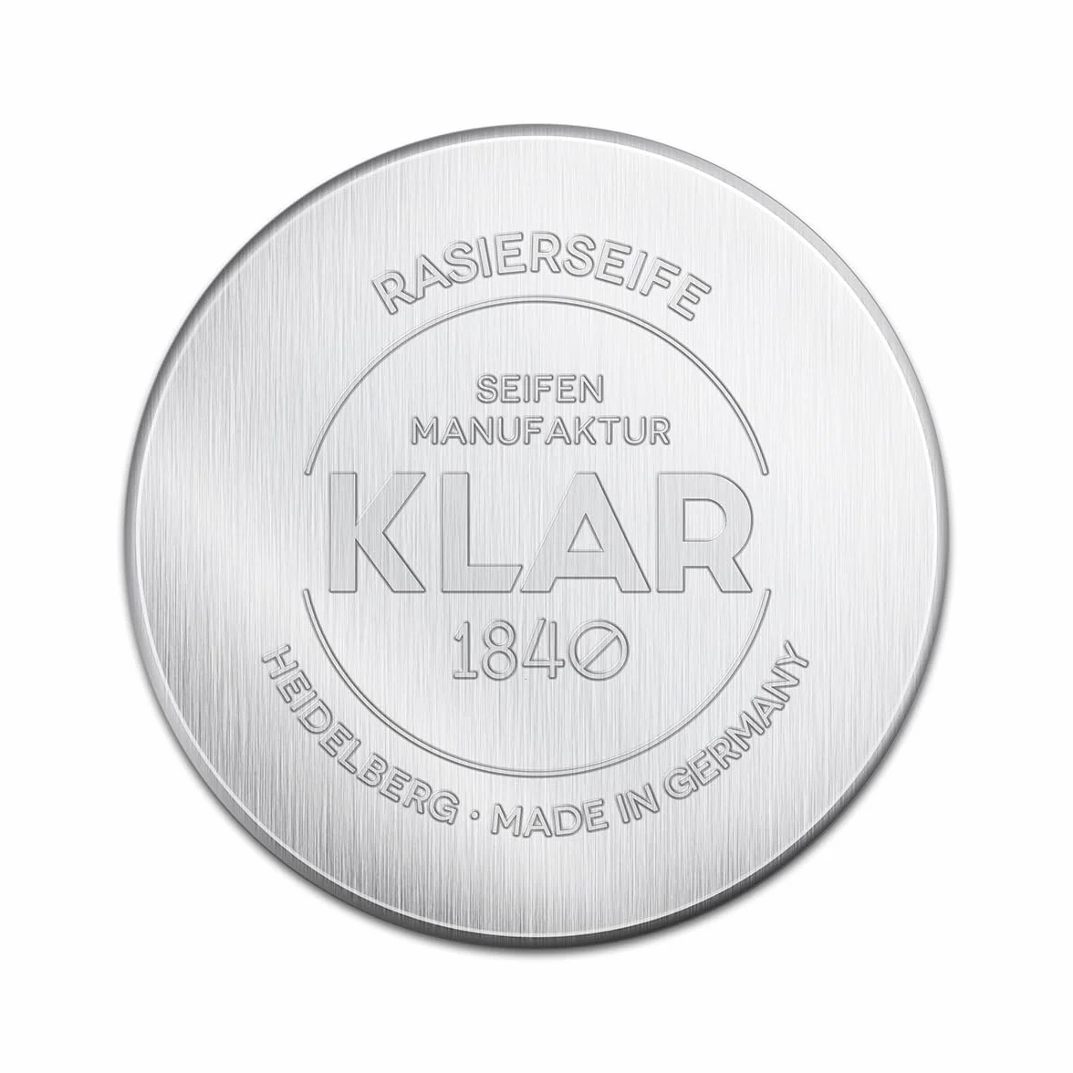 Klar Seifen Rasierseife Lemongrass, 110g, im Alutiegel, geeignet für empfindliche bis trockene Haut, Duft exotisch – frisch, Seife 10000728