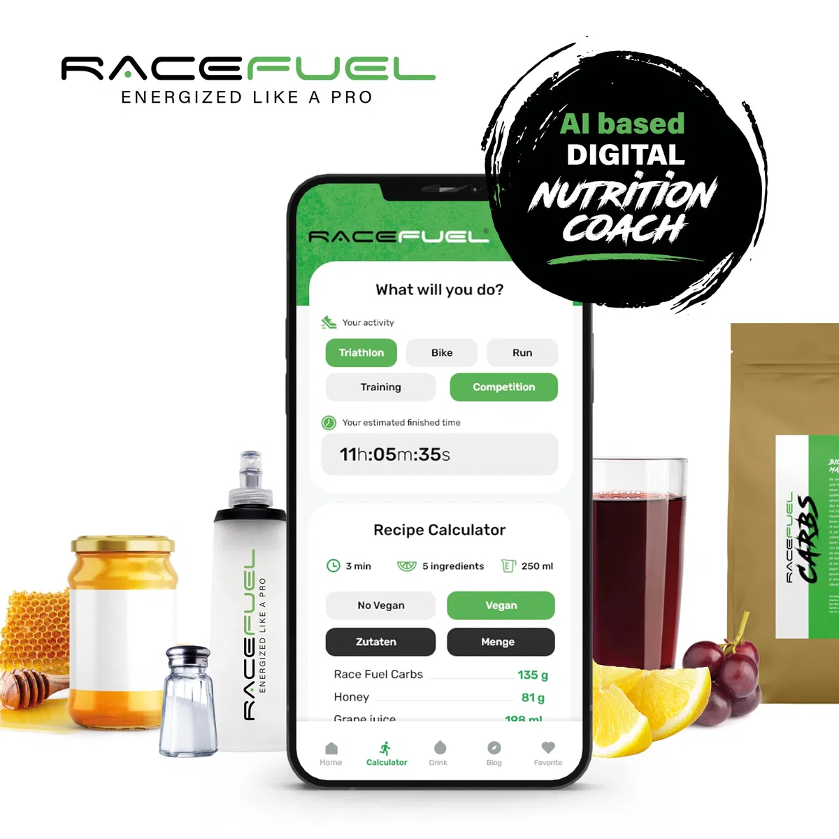 RaceFuel Maltodextrin • Kohlenhydrat Pulver für Sport, Laufen, Radfahren, Triathlon • Ideal zur Herstellung von High-Power Energy-Gel • Hochverträglich • 100% Vegan (1kg)