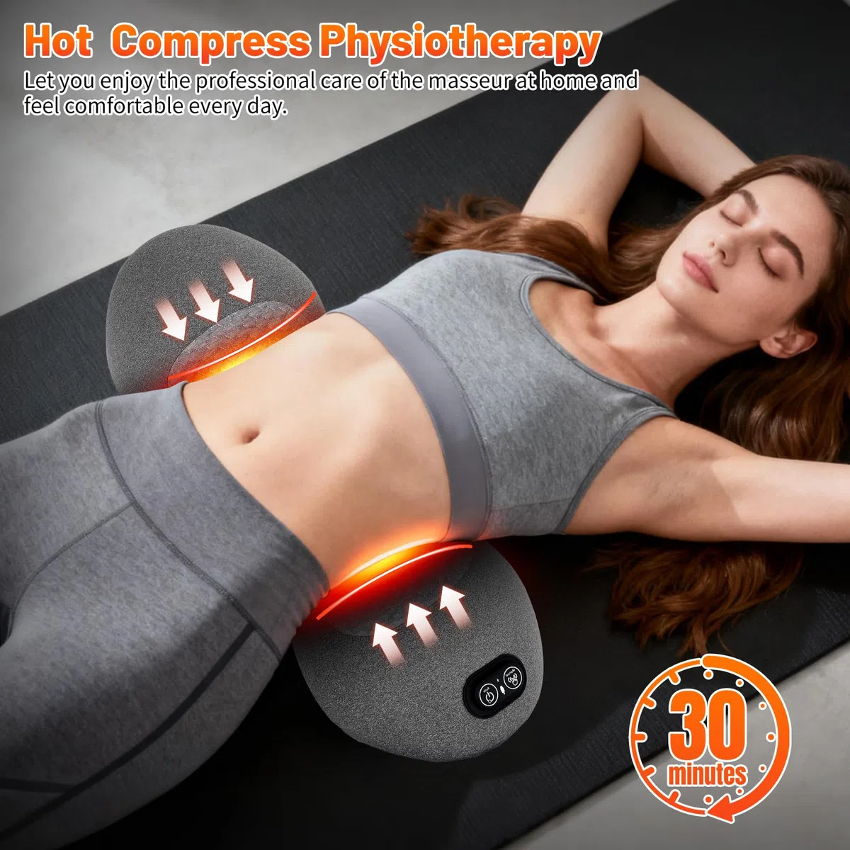 3 in 1 Rückenmassagegerät mit Massage und Wärme, Ergonomische Lendenstütze aus Memory Foam, Rückenstütze für Büro Auto und Zuhause mit Air Lift Funktio