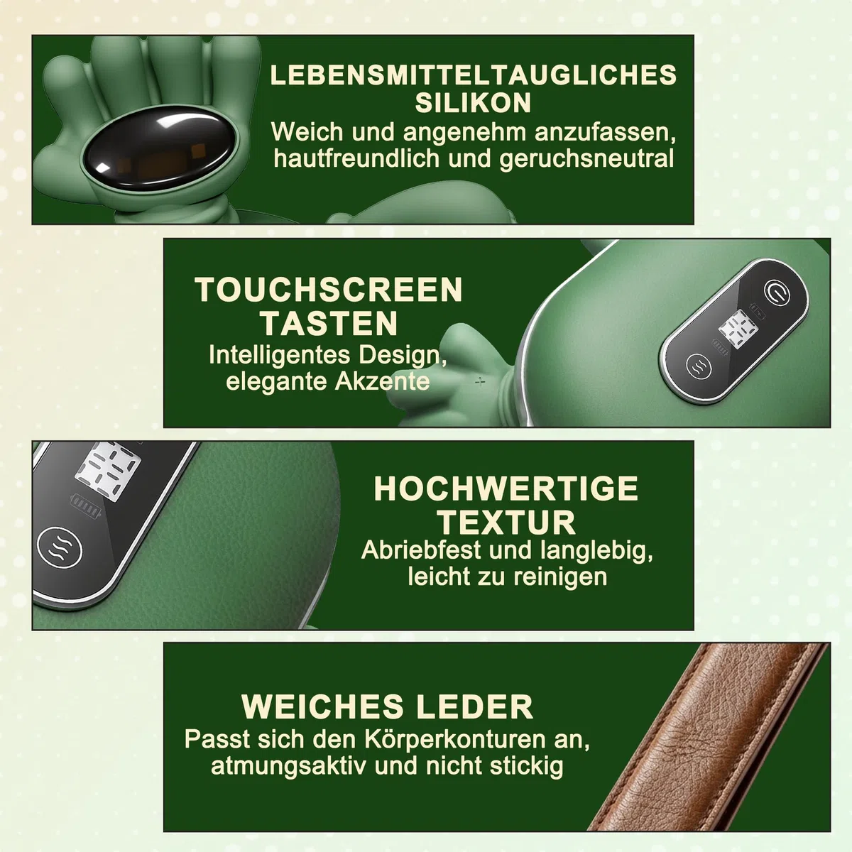 Massagegerät, 4D Nackenmassagegerät, Touchscreen-Tasten, mit 3 Massageprogrammen und 2 Heizstufen, Entspannt die Muskeln und lindert Müdigkeit, Das Perfekte Geschenk für Familie und Freunde.