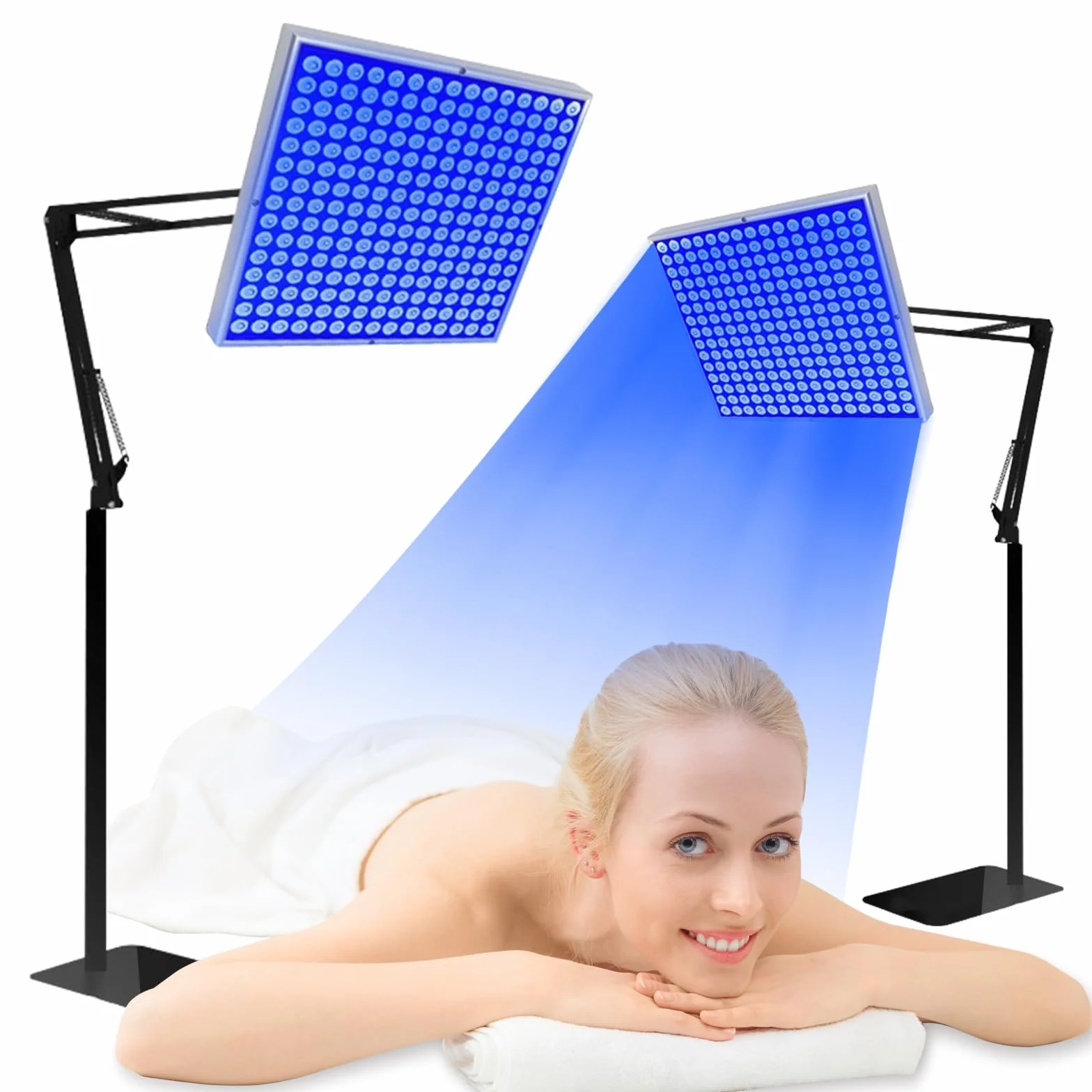 Solarium Für Zuhause,460NM Bräunungslampe mit 225 LEDs, Faltbares Seinstellbares Ständer Und Aufhängbare Haken Solarium für Zuhause Ganzkörper für Körper und Gesicht